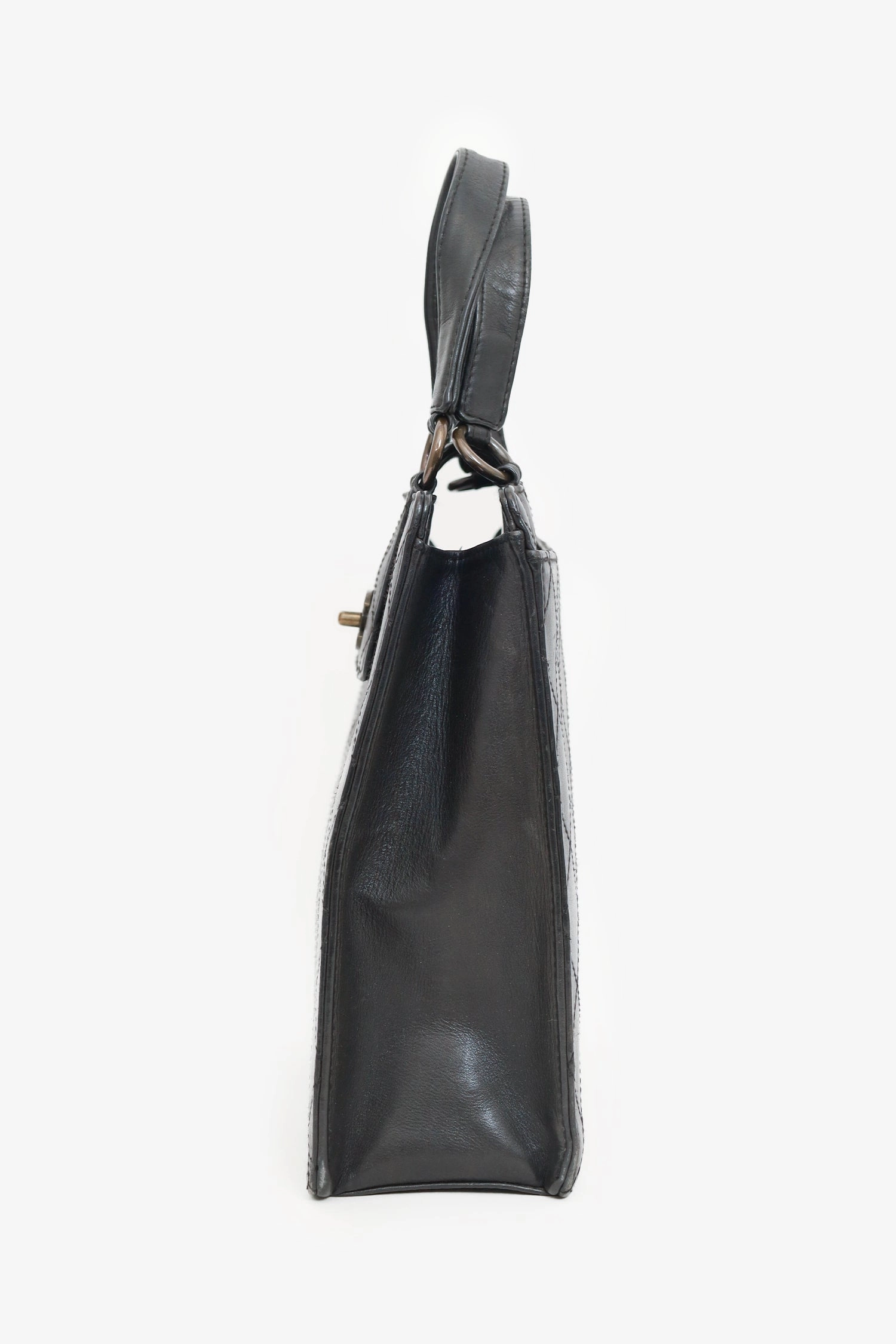 Pre-Loved Chanel? 1996-97 Black Leather Matelasse Coco Mark Tote