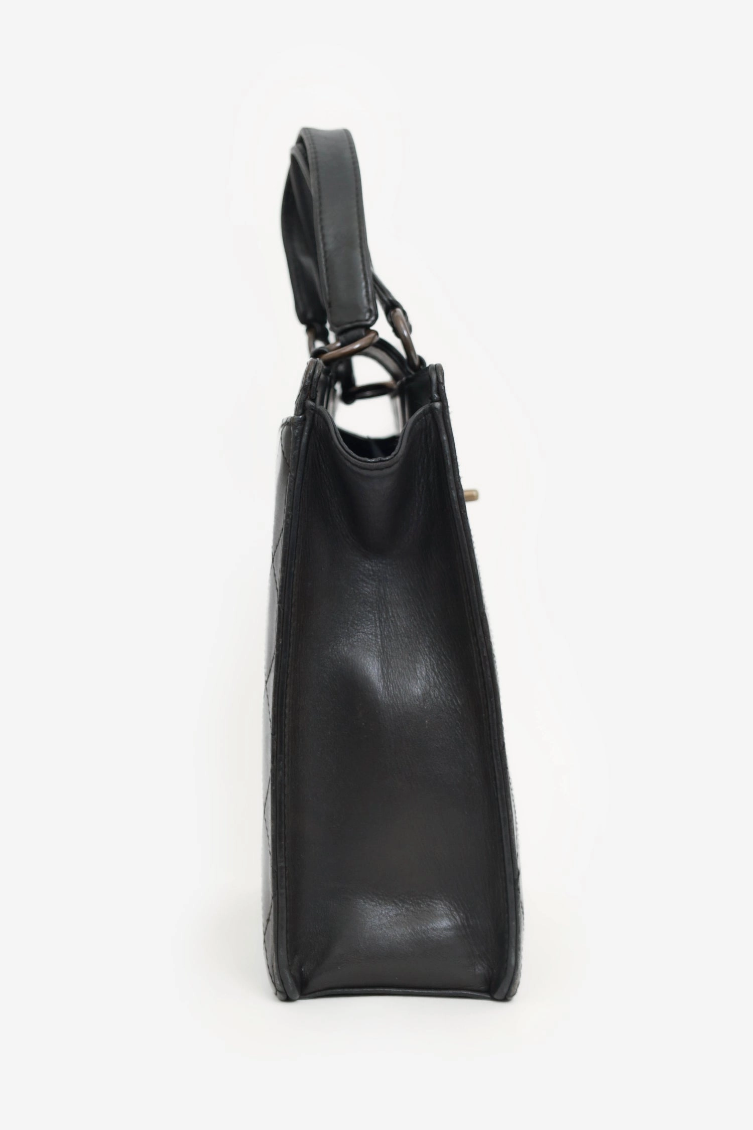Pre-Loved Chanel? 1996-97 Black Leather Matelasse Coco Mark Tote
