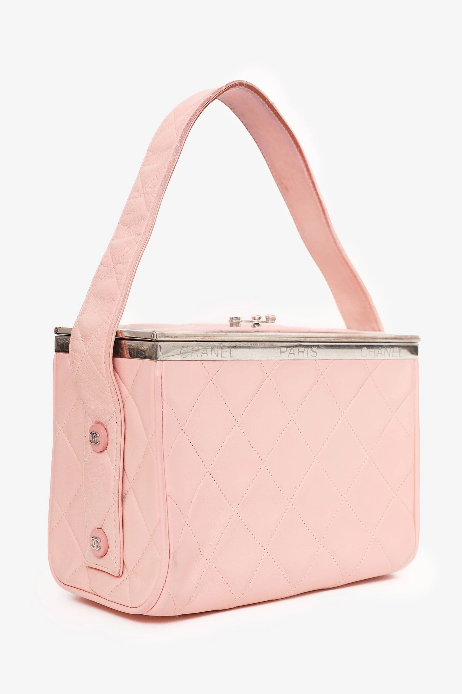 Pre-Loved Chanel? 1996-97 Pink Quilted Lambskin Vanity Box