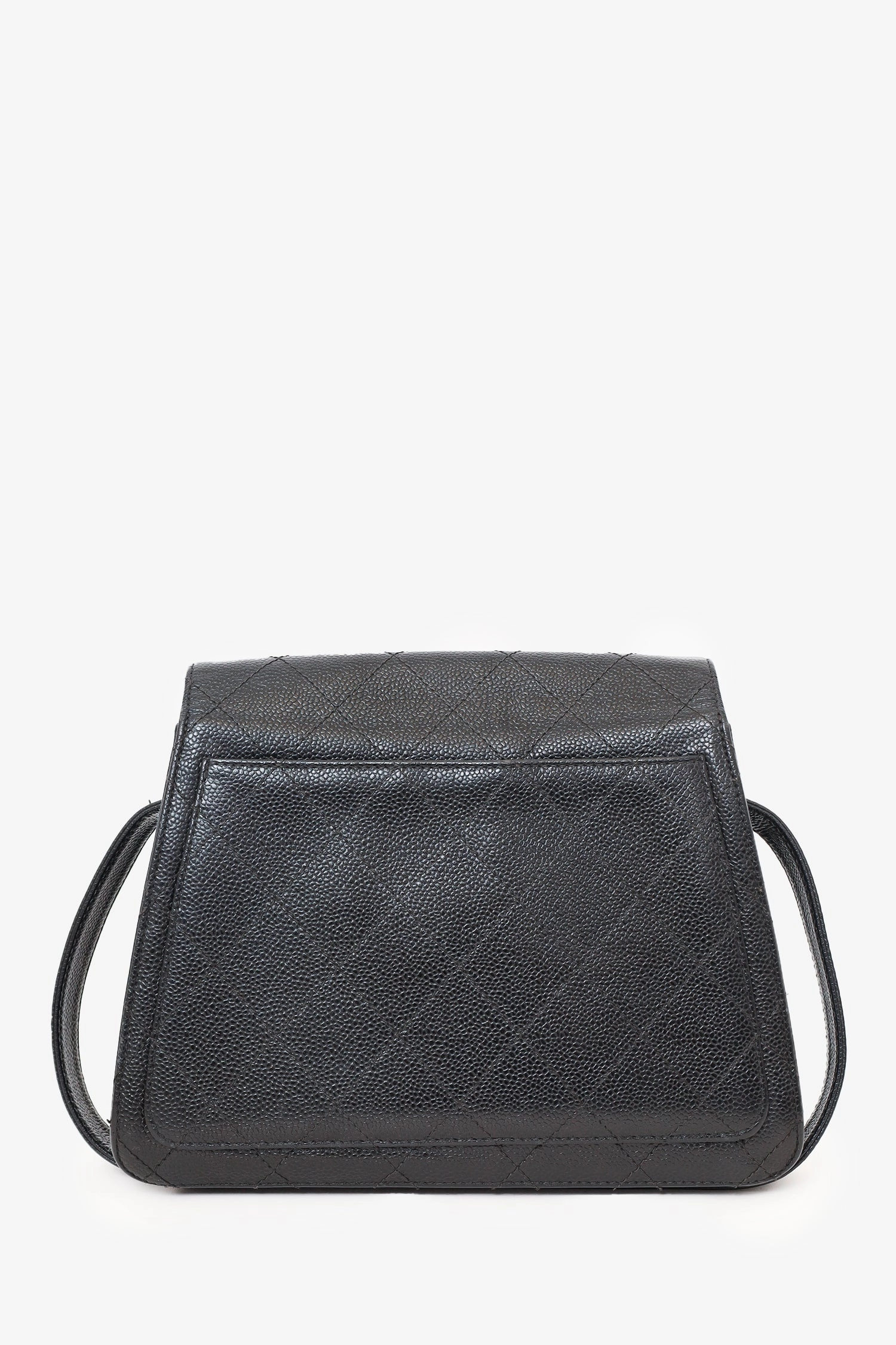 Pre-Loved Chanel? 1997-99 Black Caviar CC Turn Lock Flap Bag