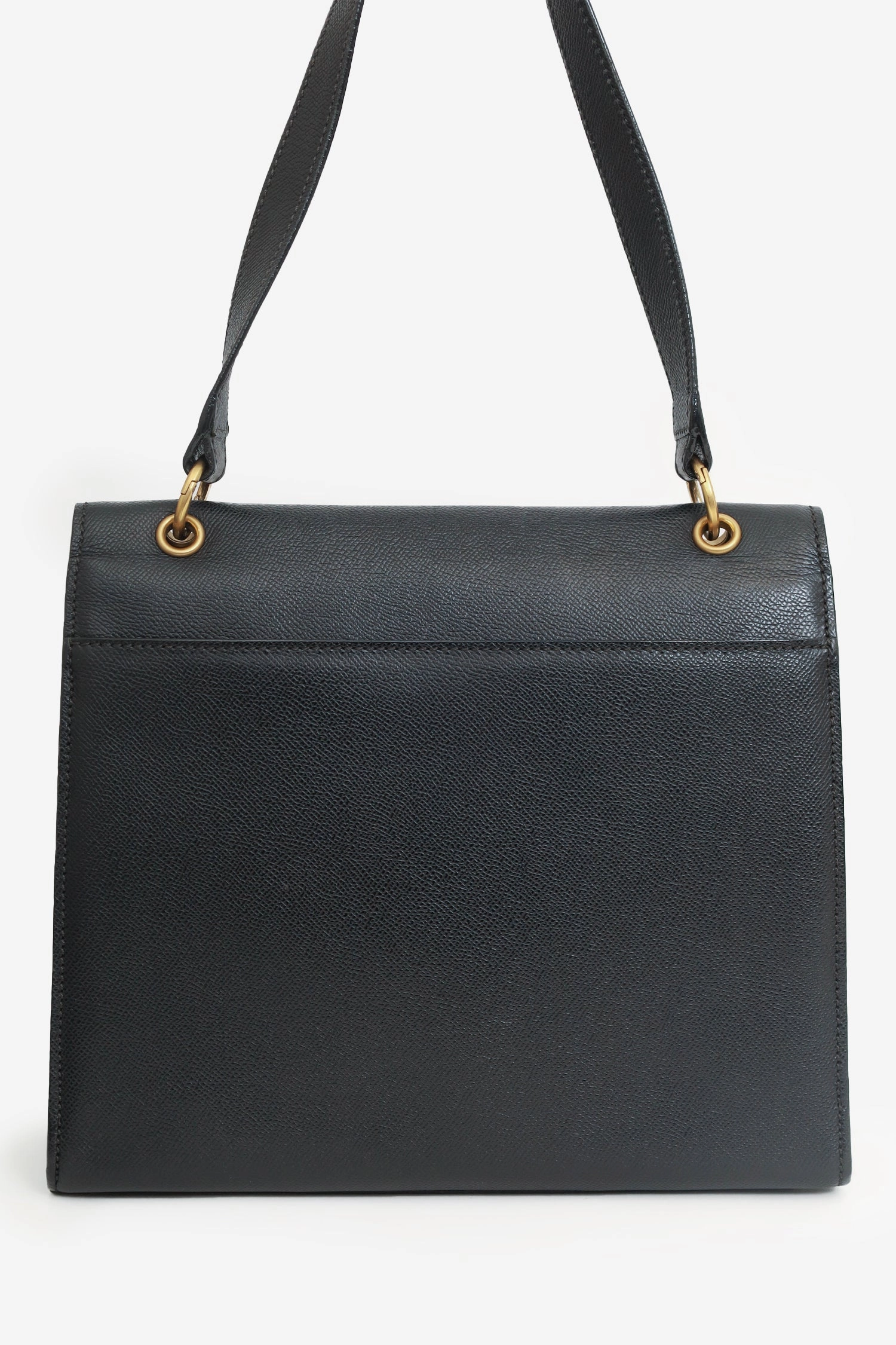 Pre-Loved Chanel? 1997-99 Black Caviar Leather Straight Flap Shoulder Bag