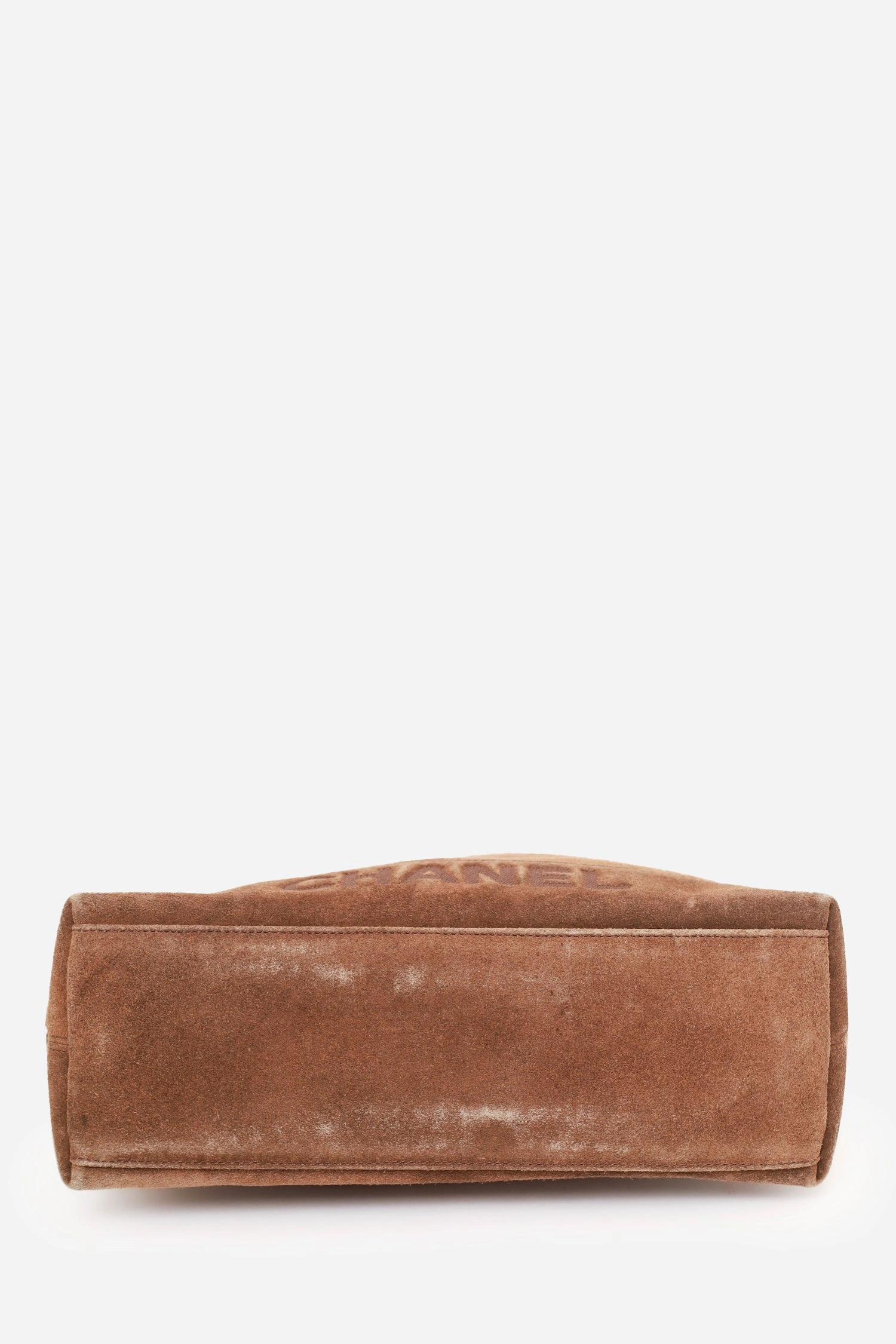 Pre-Loved Chanel? 1997-99 Brown Suede CC Embroidered Tote Bag