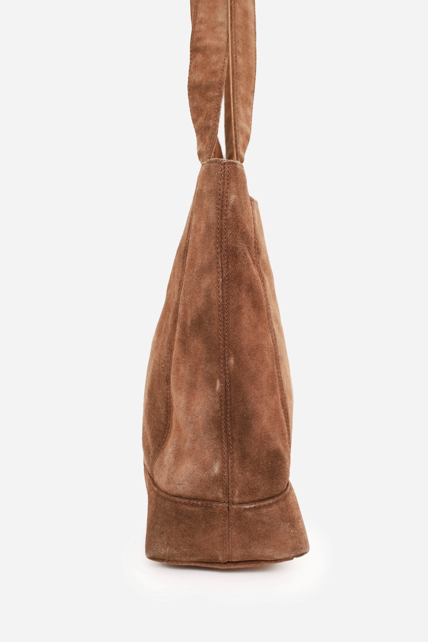 Pre-Loved Chanel? 1997-99 Brown Suede CC Embroidered Tote Bag
