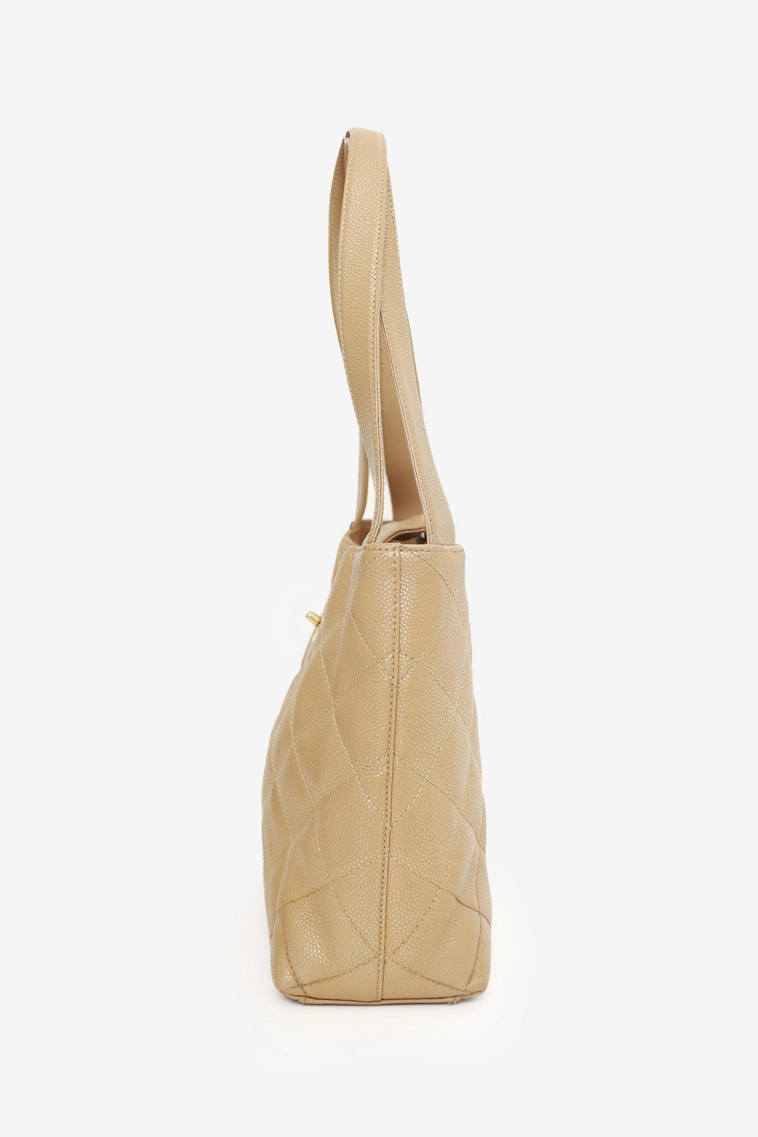 Pre-Loved Chanel? 2000-02 Beige Caviar Leather Coco Mark Shoulder Bag