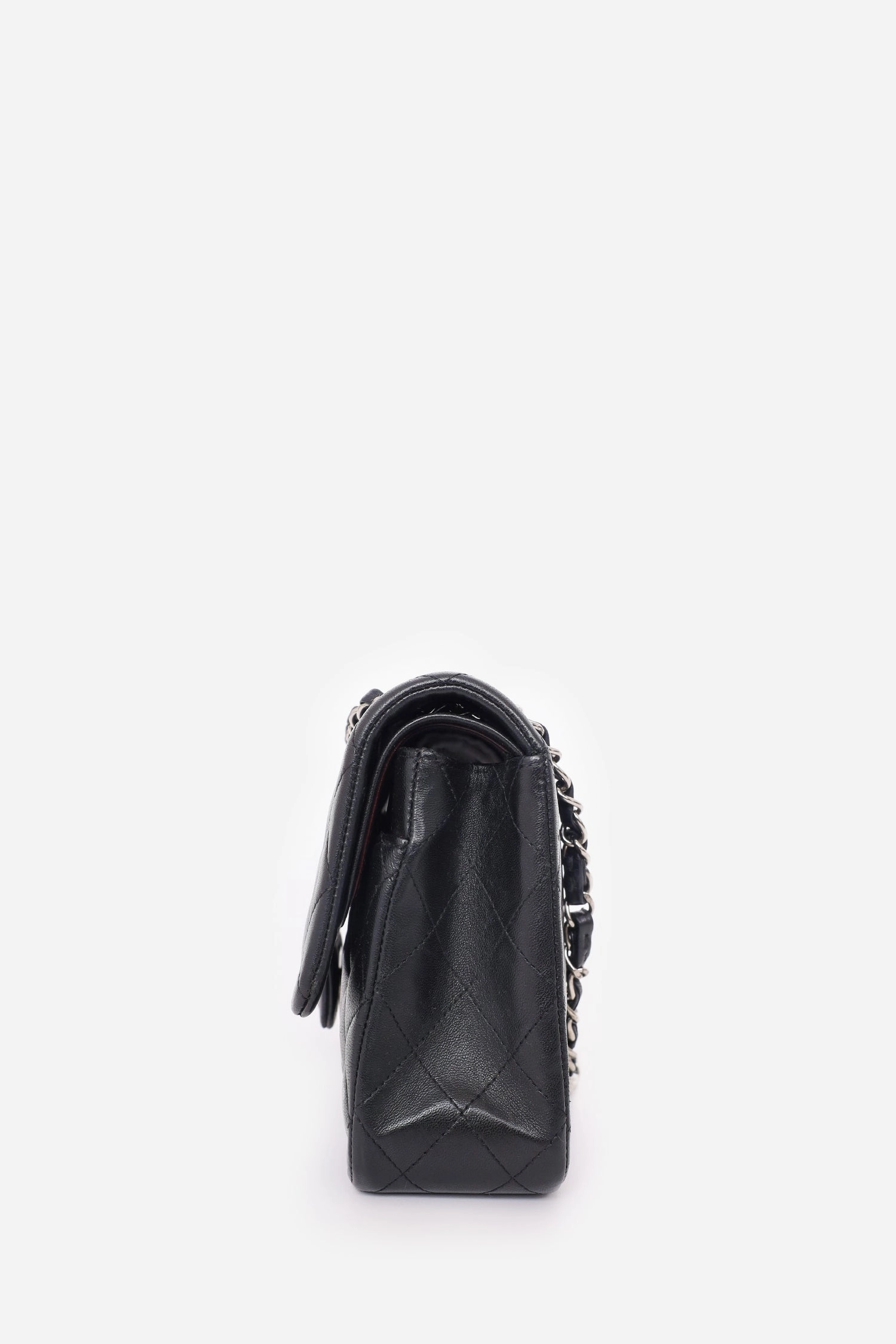 Pre-Loved Chanel 2009-10 Black Lambskin Quilted Medium Double Flap