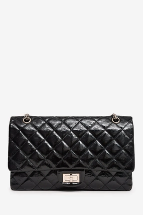 Pre-Loved Chanel? 2010-11 Black Patent Leather 2.55 Large 227 Flap Bag SHW