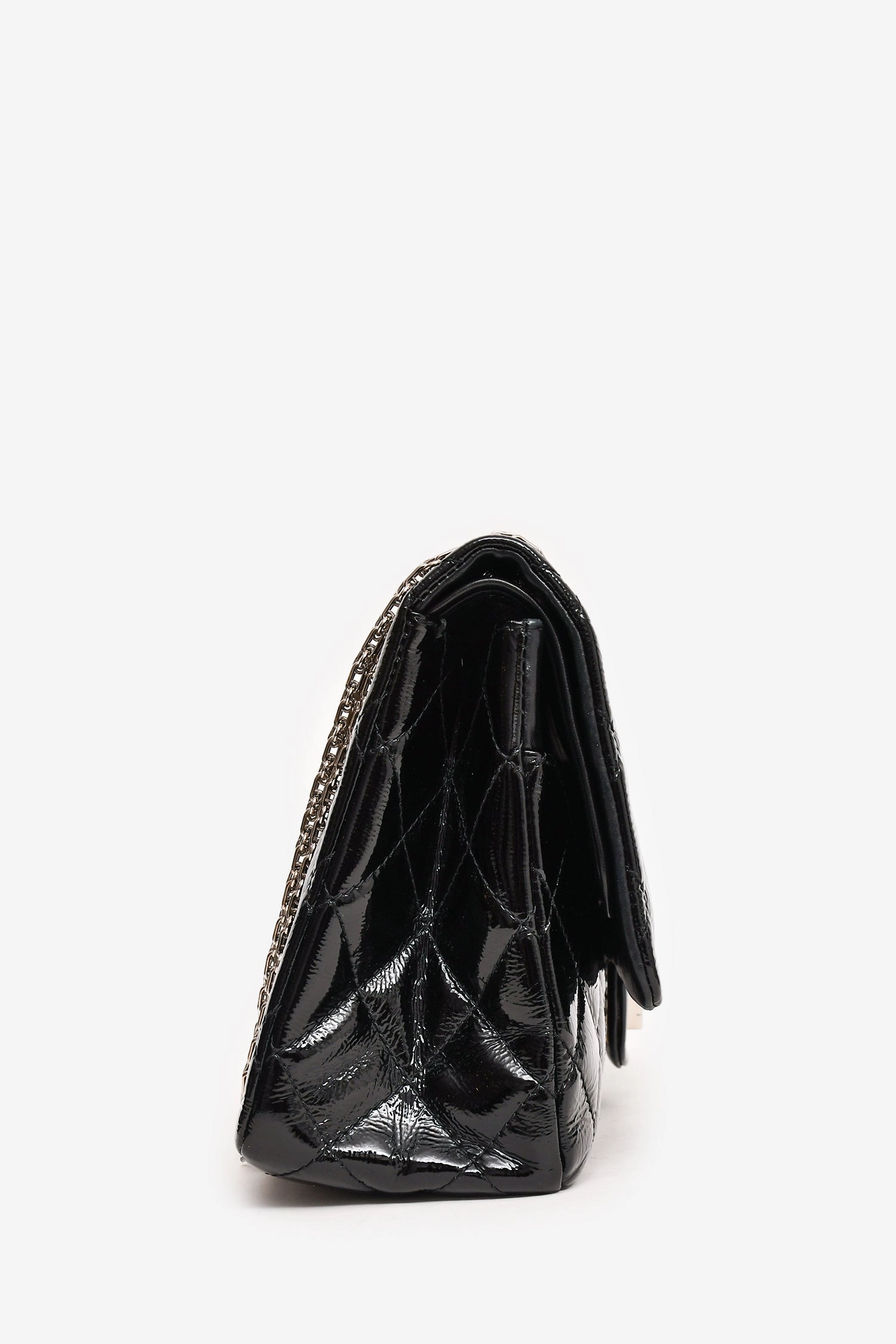 Pre-Loved Chanel? 2010-11 Black Patent Leather 2.55 Large 227 Flap Bag SHW