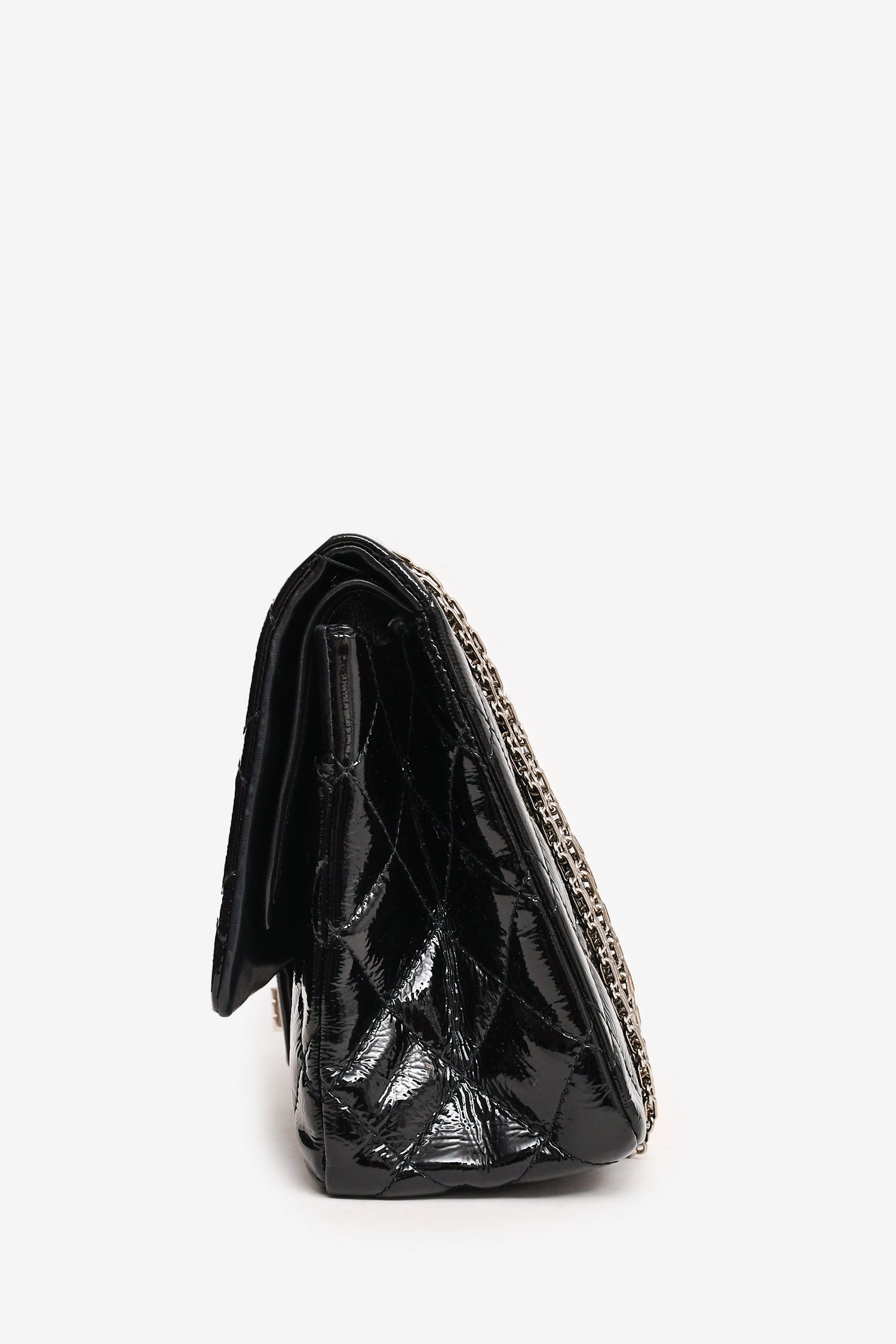 Pre-Loved Chanel? 2010-11 Black Patent Leather 2.55 Large 227 Flap Bag SHW