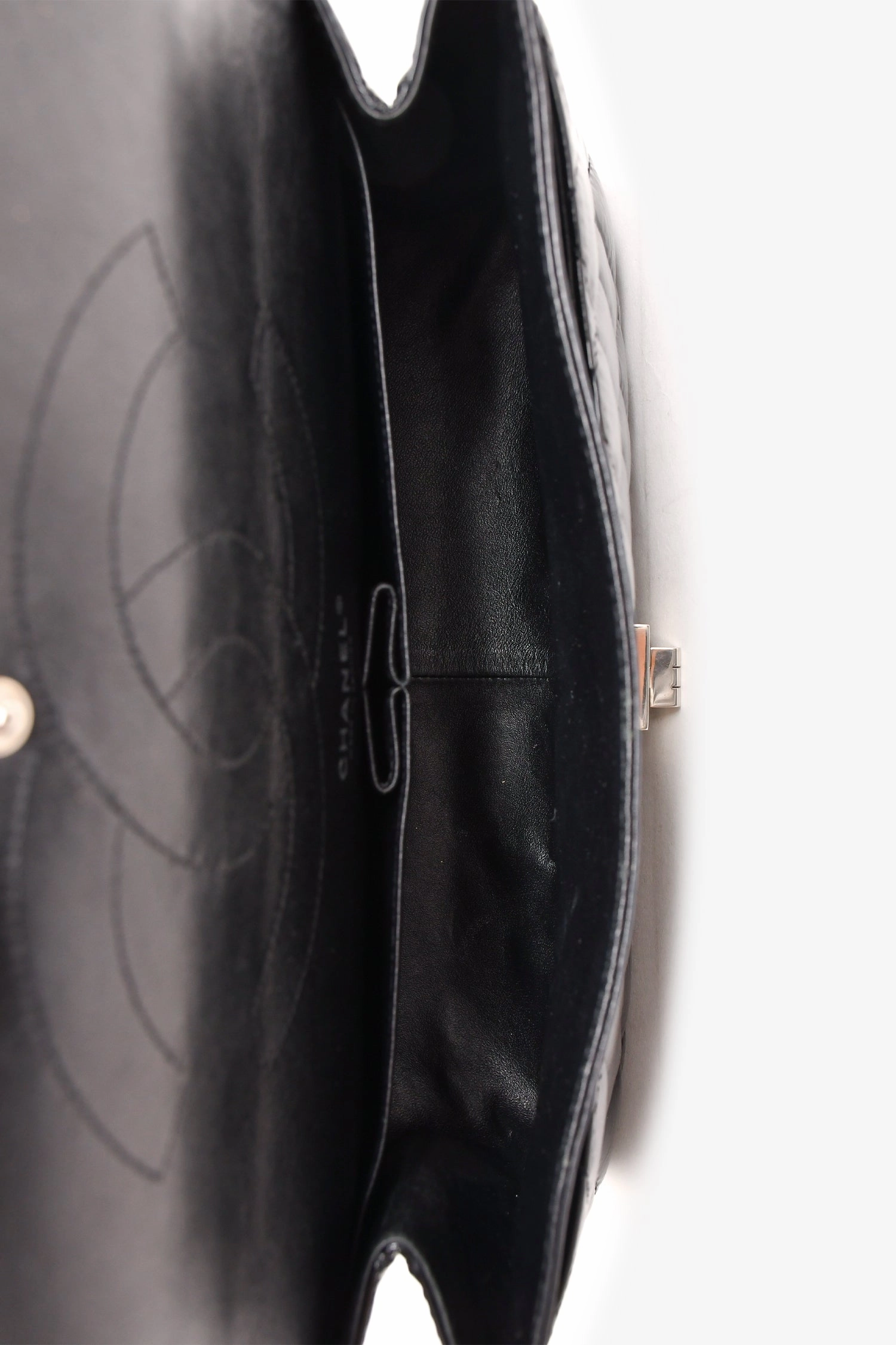 Pre-Loved Chanel? 2010-11 Black Patent Leather 2.55 Large 227 Flap Bag SHW