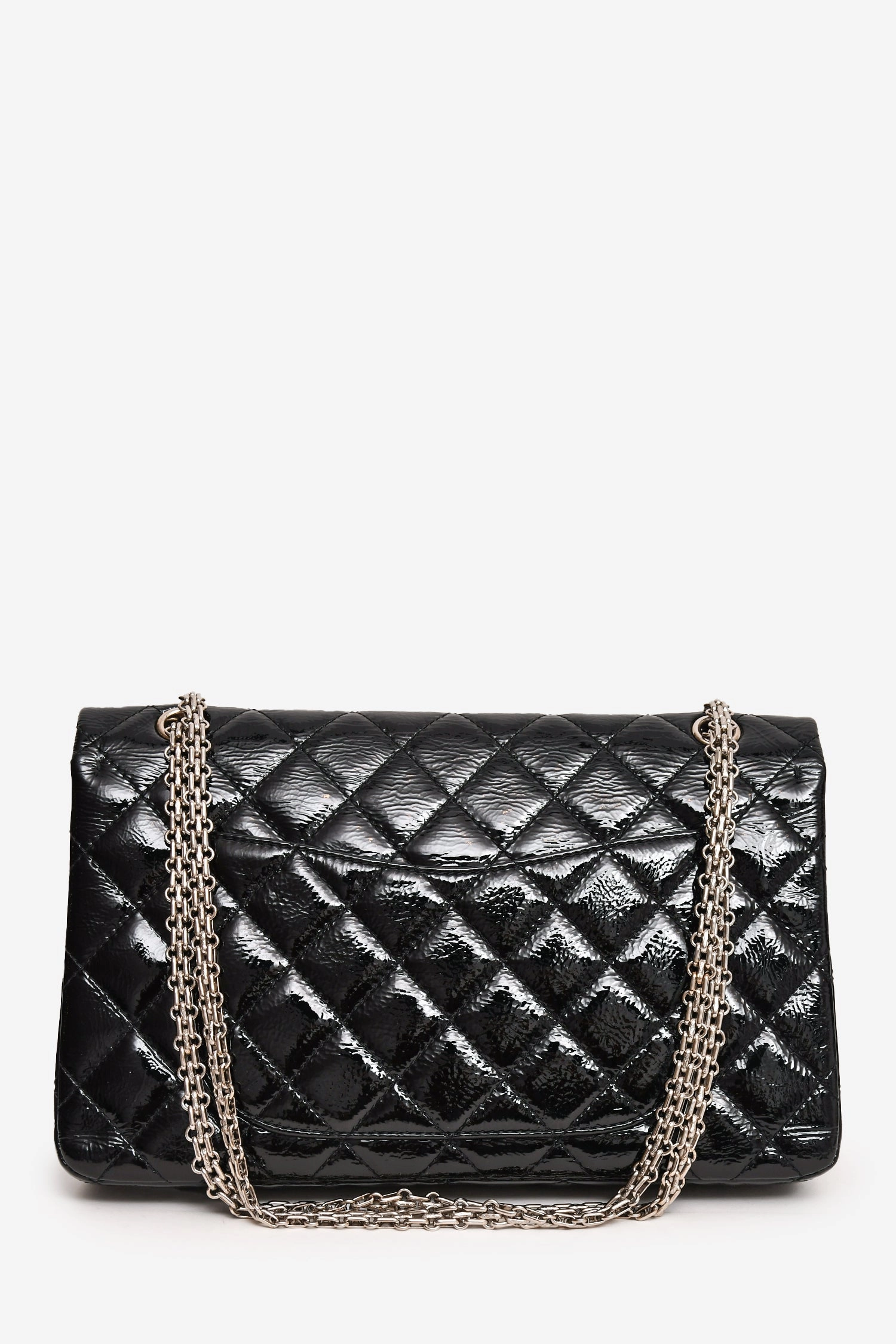 Pre-Loved Chanel? 2010-11 Black Patent Leather 2.55 Large 227 Flap Bag SHW