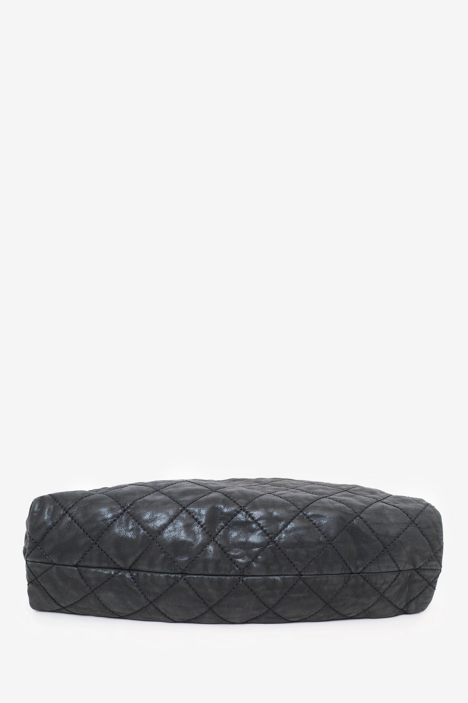 Pre-Loved Chanel? 2012 Black Irridescent Leather Coco Daily Hobo Shoulder Bag