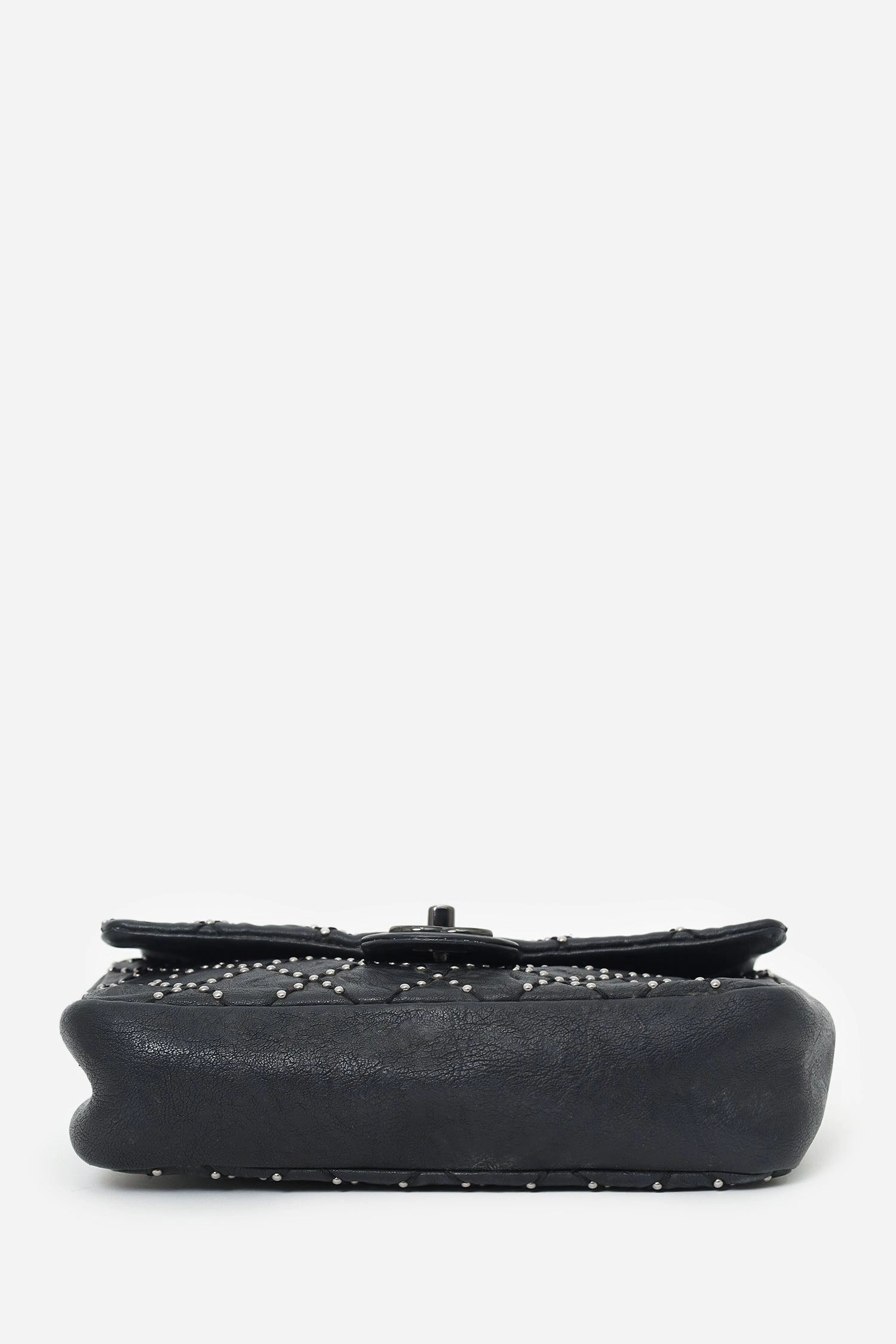 Pre-Loved Chanel? 2014 Collection Black Studded Metal Beauty Flap Bag
