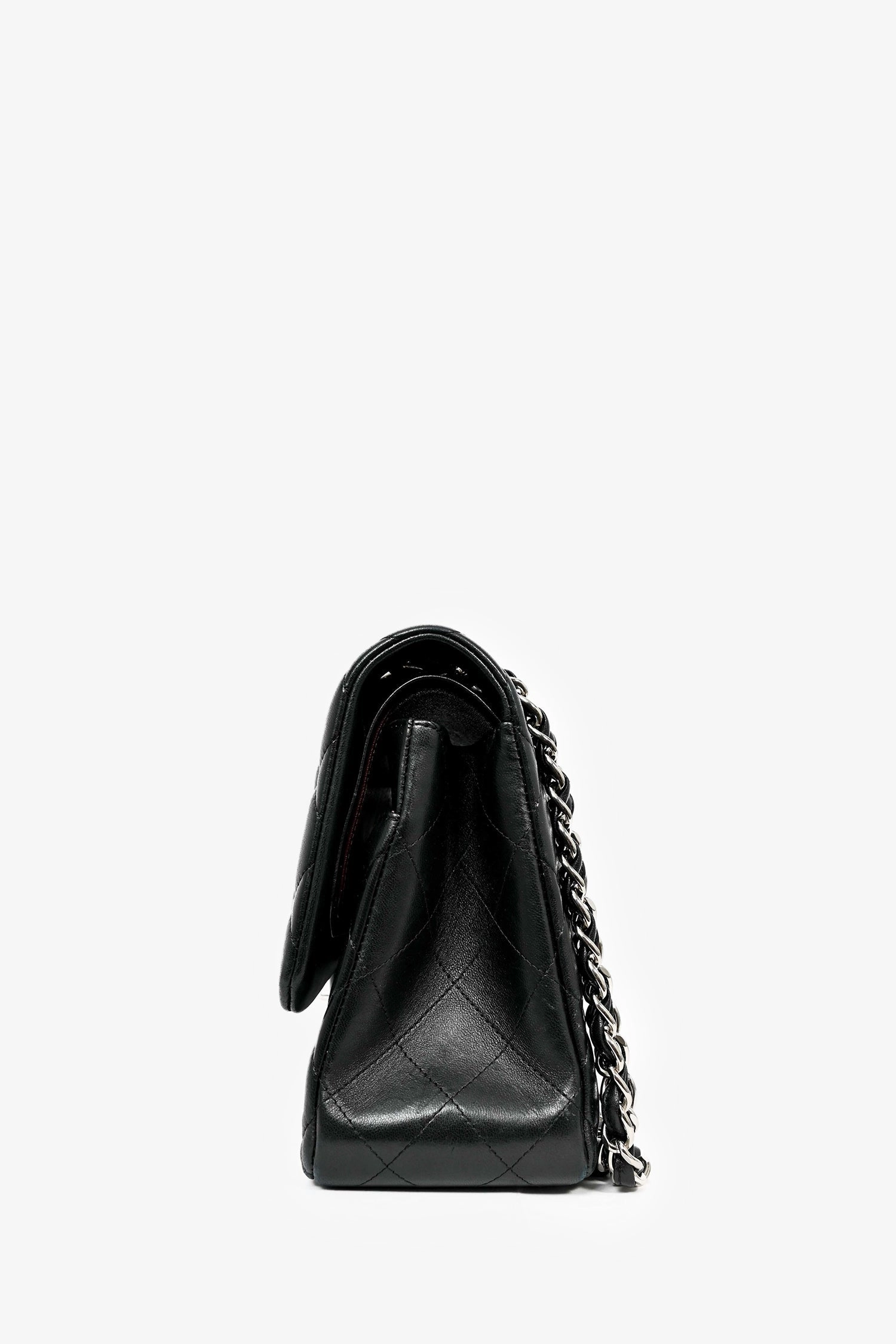 Pre-Loved Chanel? 2015-16 Black Lambskin Leather Quilted Large Double Flap