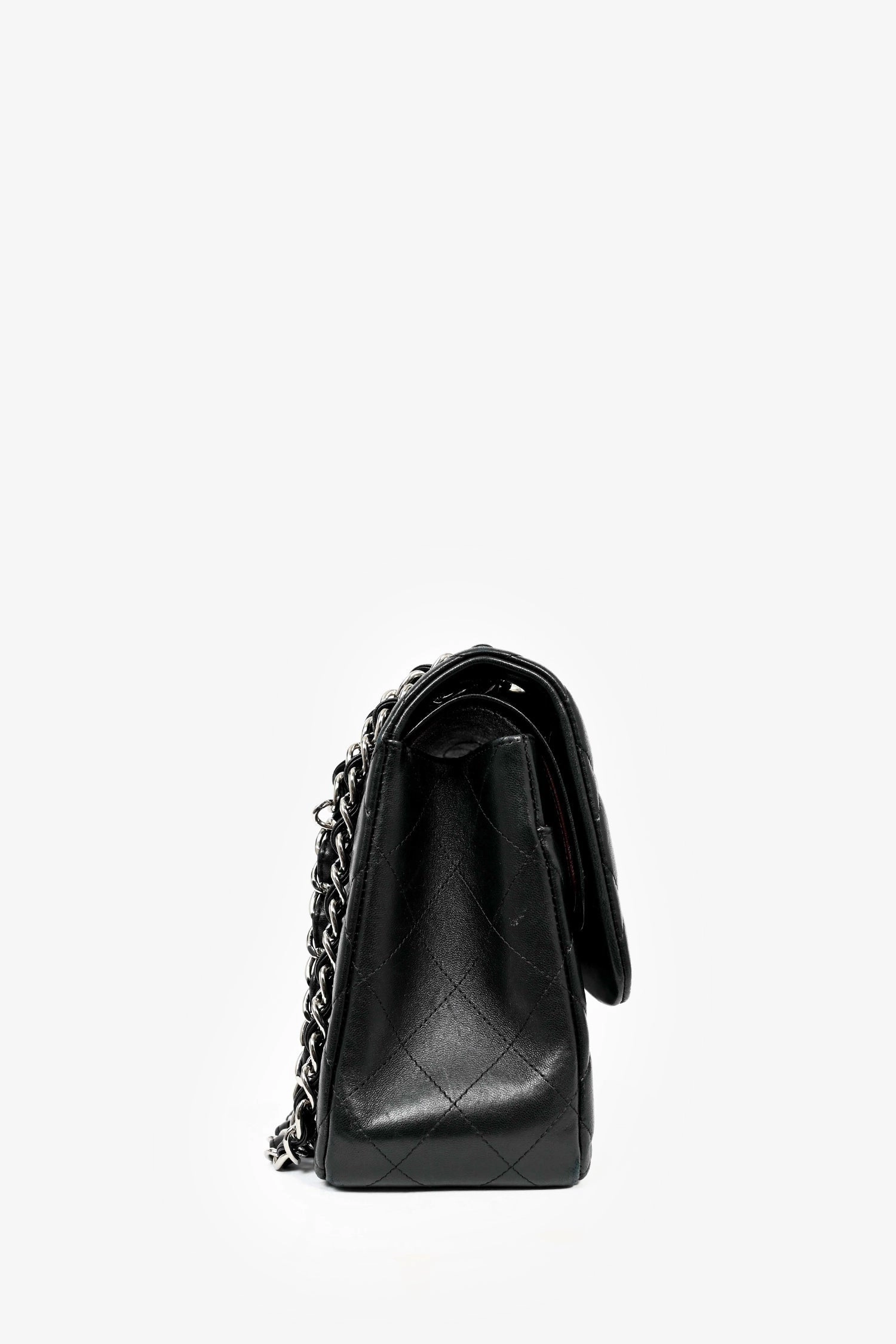 Pre-Loved Chanel? 2015-16 Black Lambskin Leather Quilted Large Double Flap