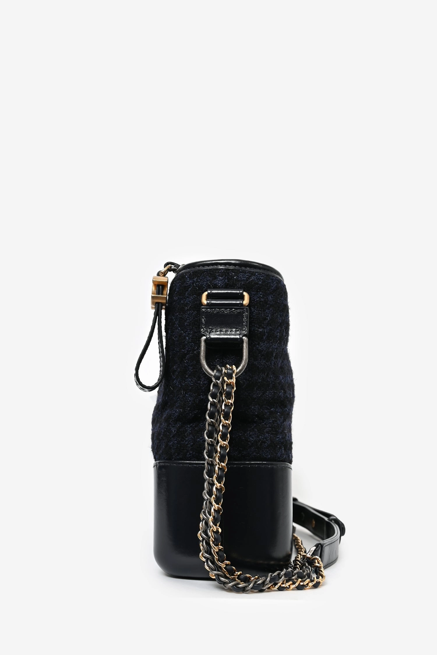 Pre-loved Chanel? 2017 Navy/Black Tweed Hobo Large Gabrielle Crossbody Bag