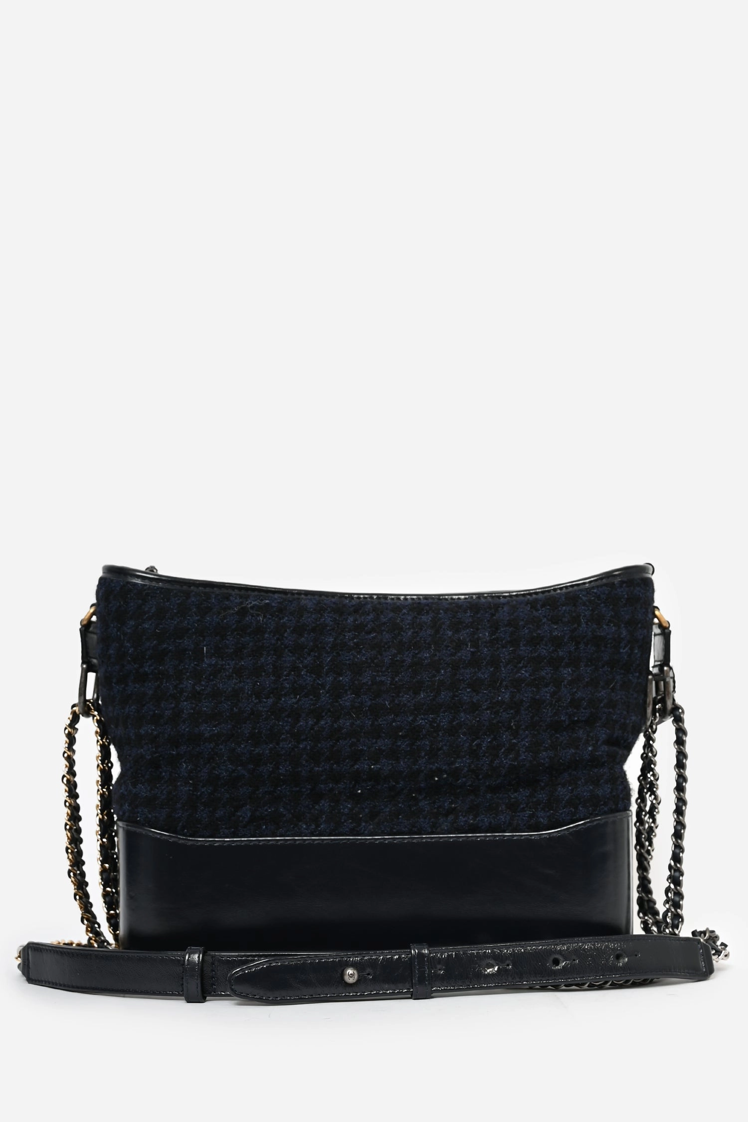 Pre-loved Chanel? 2017 Navy/Black Tweed Hobo Large Gabrielle Crossbody Bag