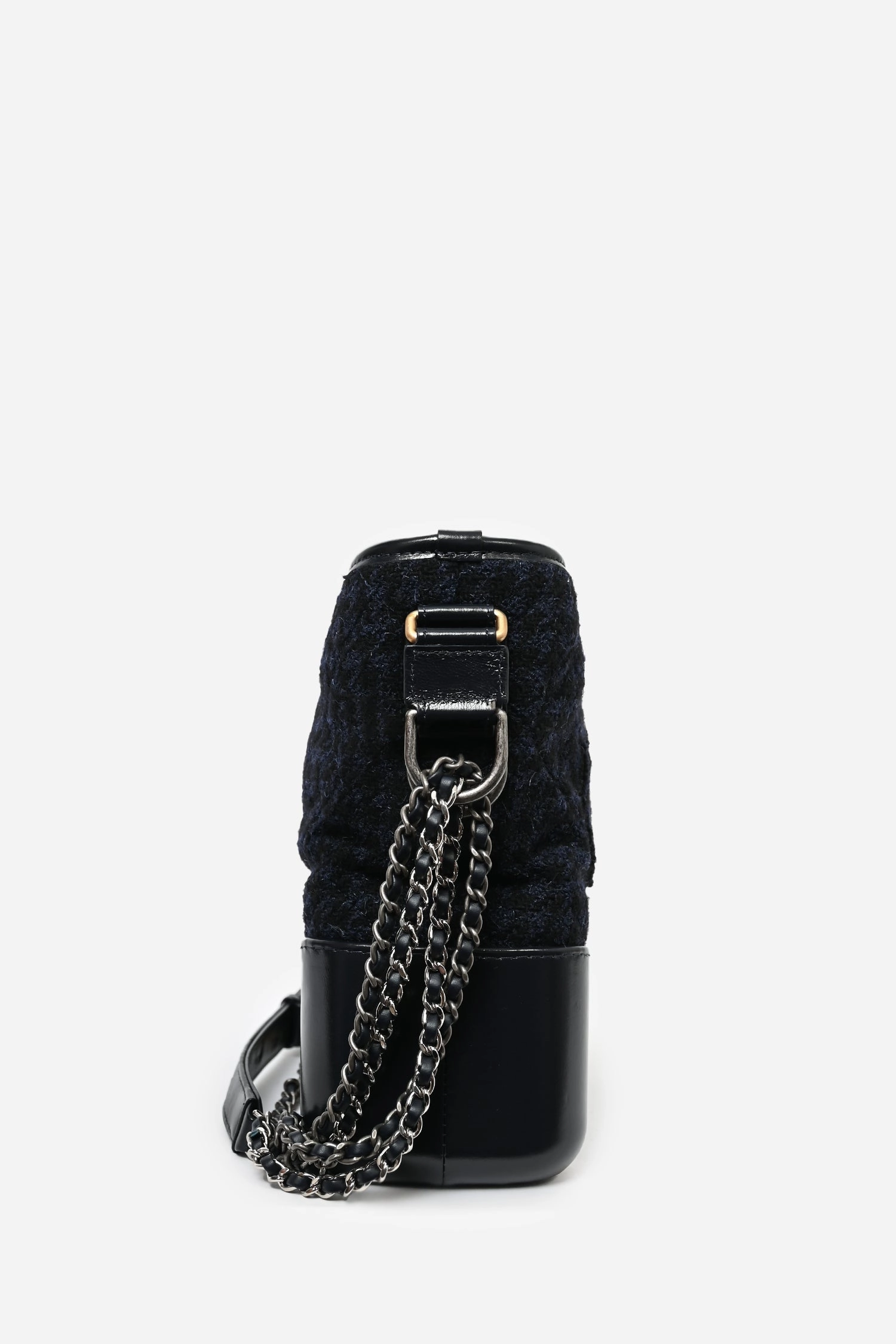 Pre-loved Chanel? 2017 Navy/Black Tweed Hobo Large Gabrielle Crossbody Bag