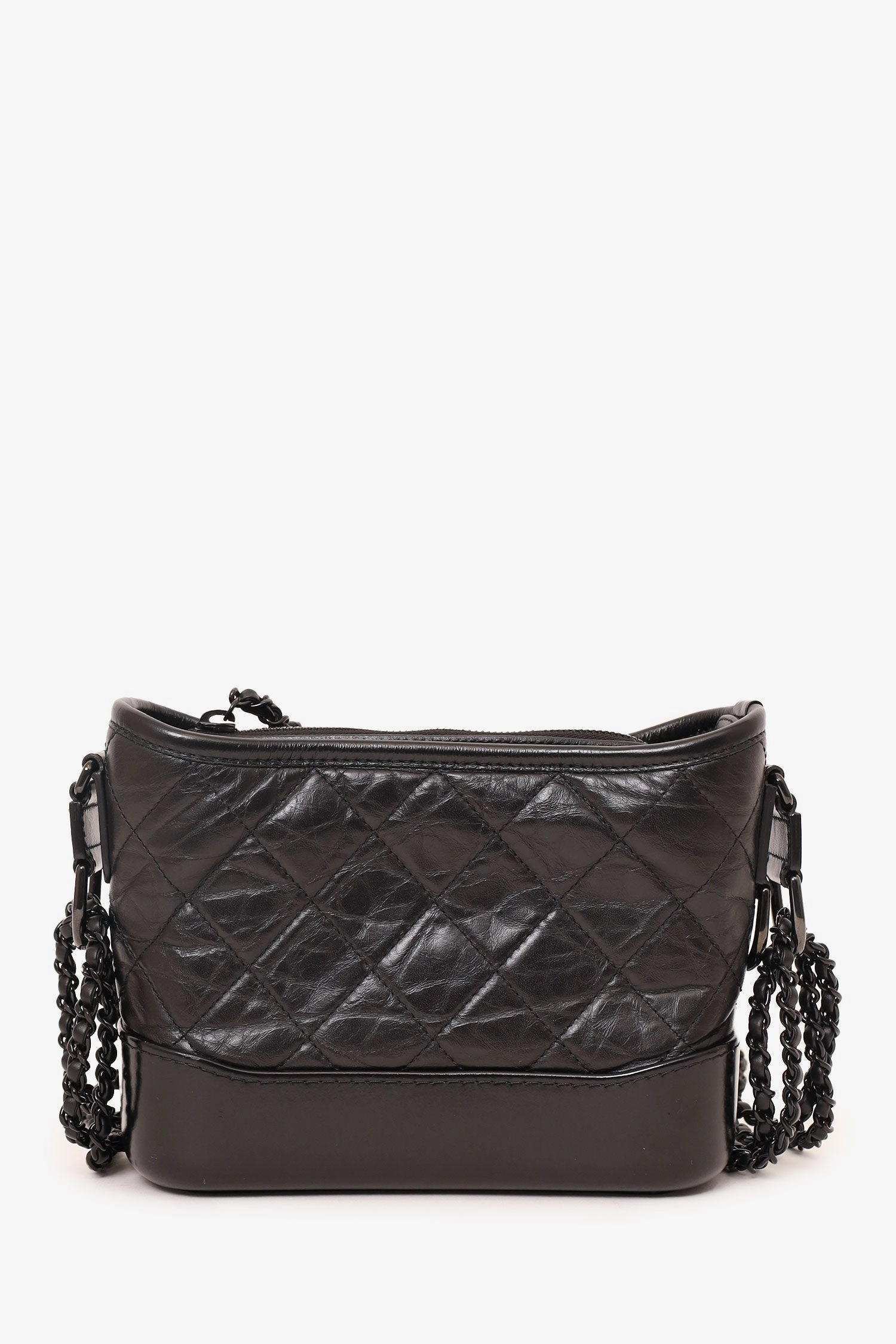 Pre-Loved Chanel? 2019 So Black Quilted Leather Small Gabrielle Crossbody Bag