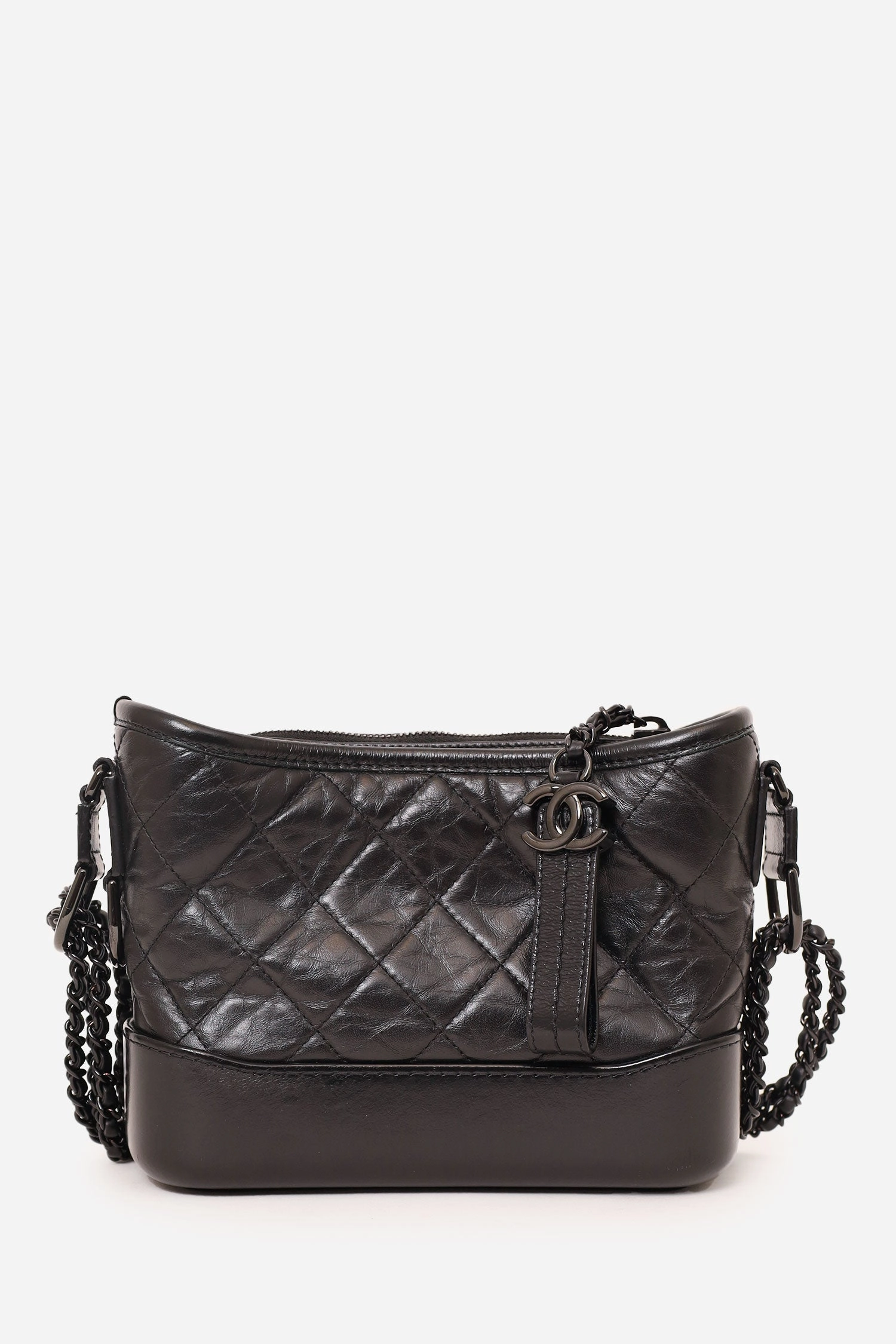 Pre-Loved Chanel? 2019 So Black Quilted Leather Small Gabrielle Crossbody Bag