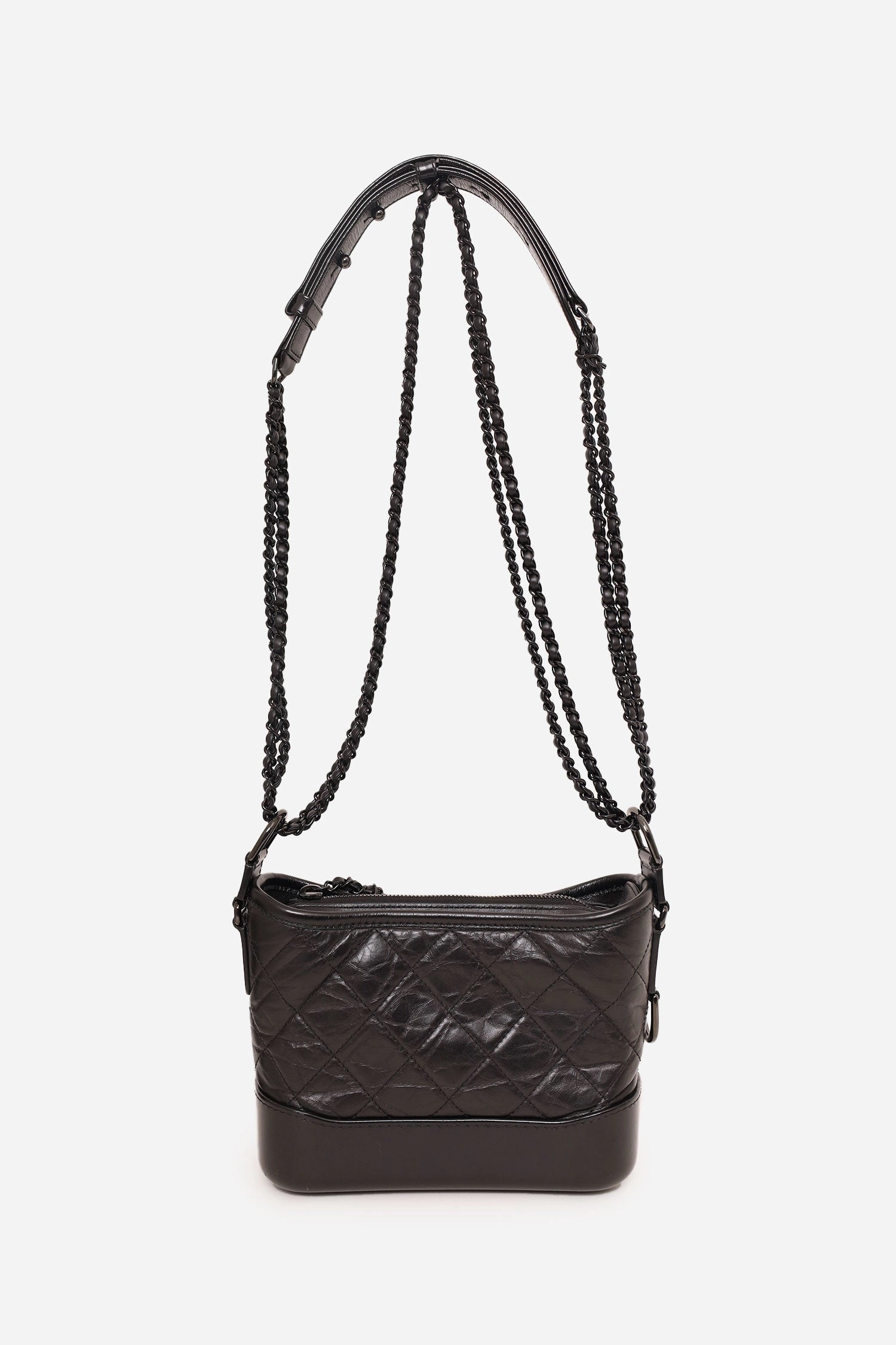Pre-Loved Chanel? 2019 So Black Quilted Leather Small Gabrielle Crossbody Bag