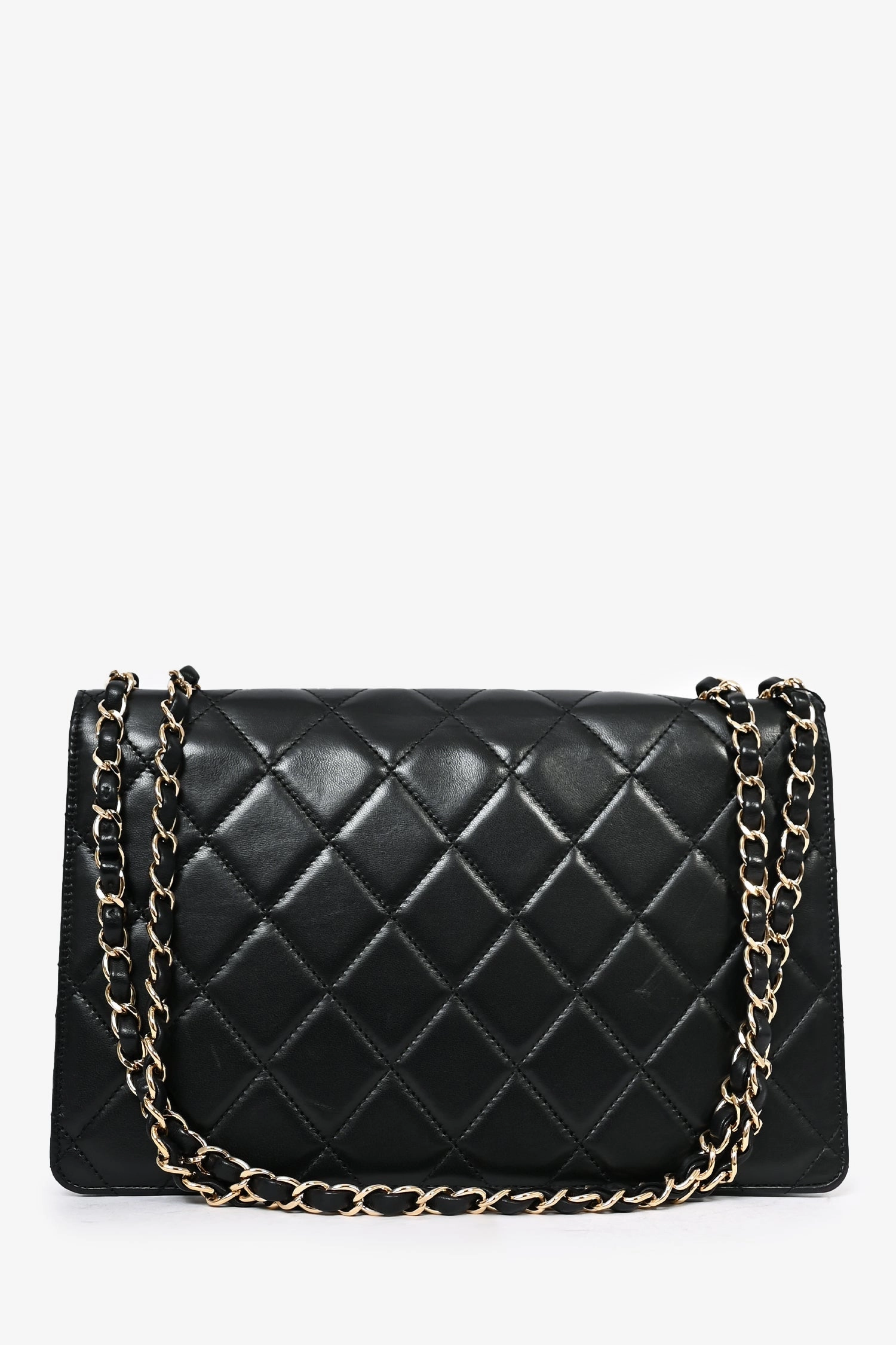 Pre-Loved Chanel? Black Lambskin 2013/14 CC Golden Class Large Flap Shoulder Bag
