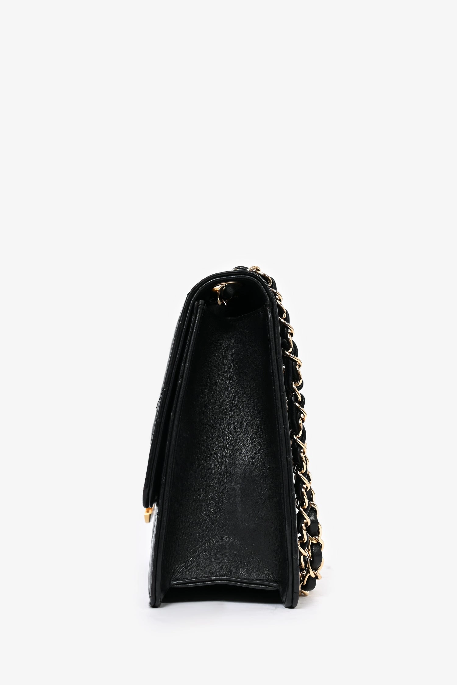Pre-Loved Chanel? Black Lambskin 2013/14 CC Golden Class Large Flap Shoulder Bag
