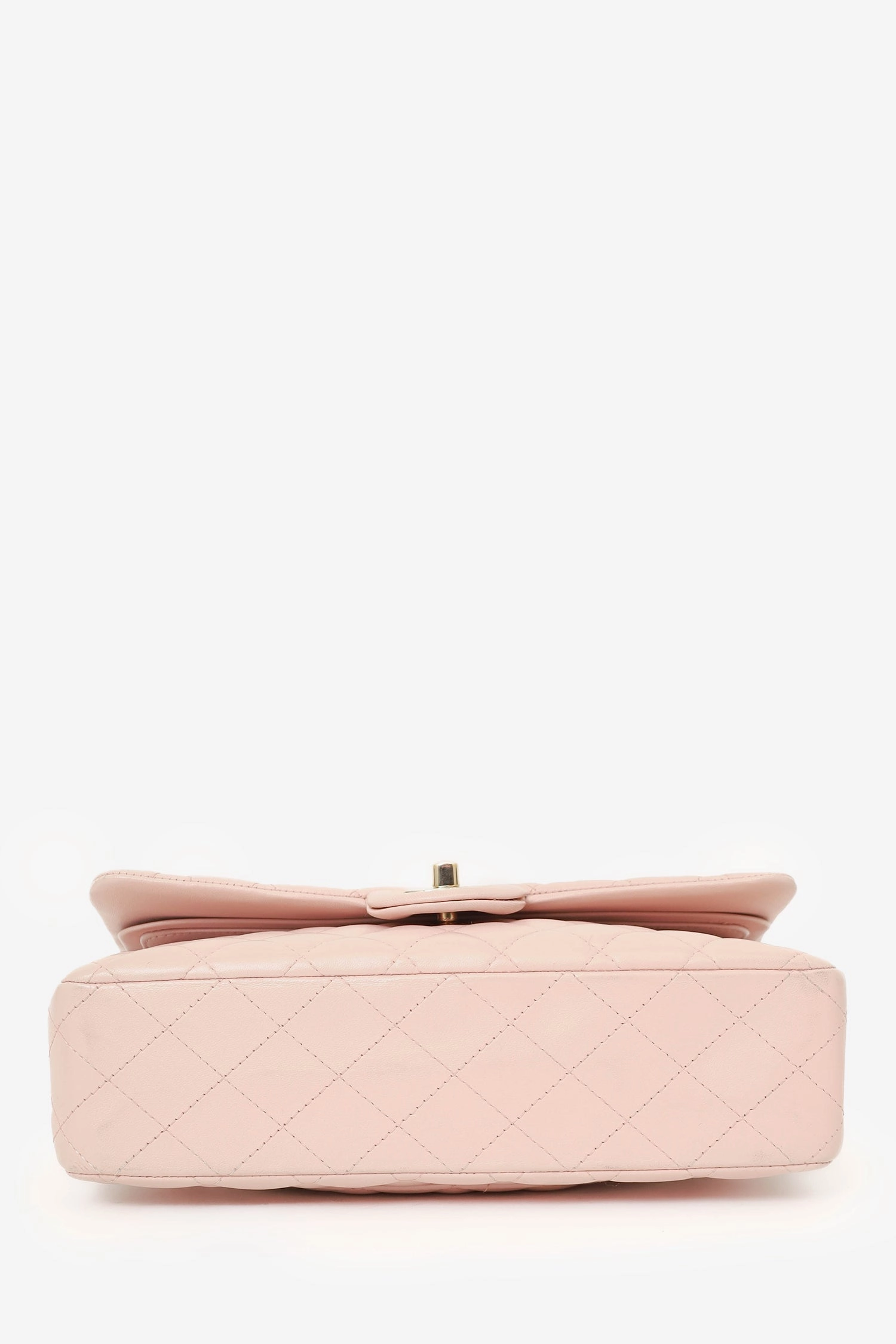 Pre-Loved Chanel? Light Pink Lambskin Medium Classic Double Flap Bag 'Refurbished'
