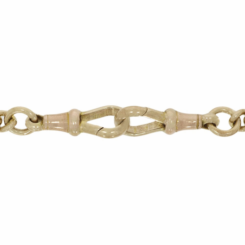 Pre Owned 9ct Old Rose Gold Curb Albert Chain With T-Bar and Masonic Pendant