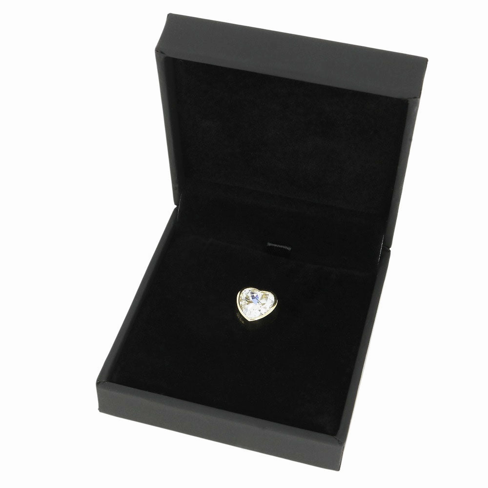 Pre Owned 9ct Yellow Gold Cubic Zirconia Heart Pendant