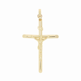 Pre Owned 9ct Yellow Gold Large Crucifix Cross Pendant