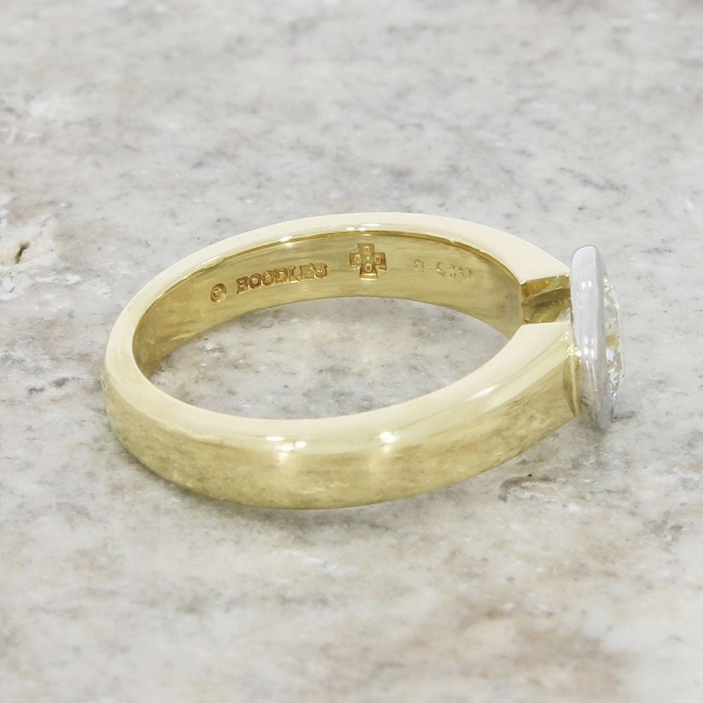 Pre Owned Ladies 18ct Yellow Gold Boodles 0.65ct Diamond Solitaire Ring
