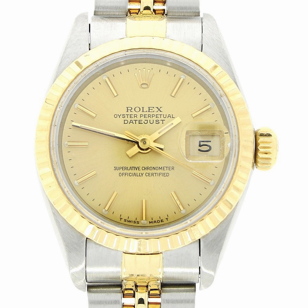 Pre Owned Rolex Oyster Perpetual Lady Datejust Bi Metal Ladies Watch 69173 Papers RW0544 (1993)