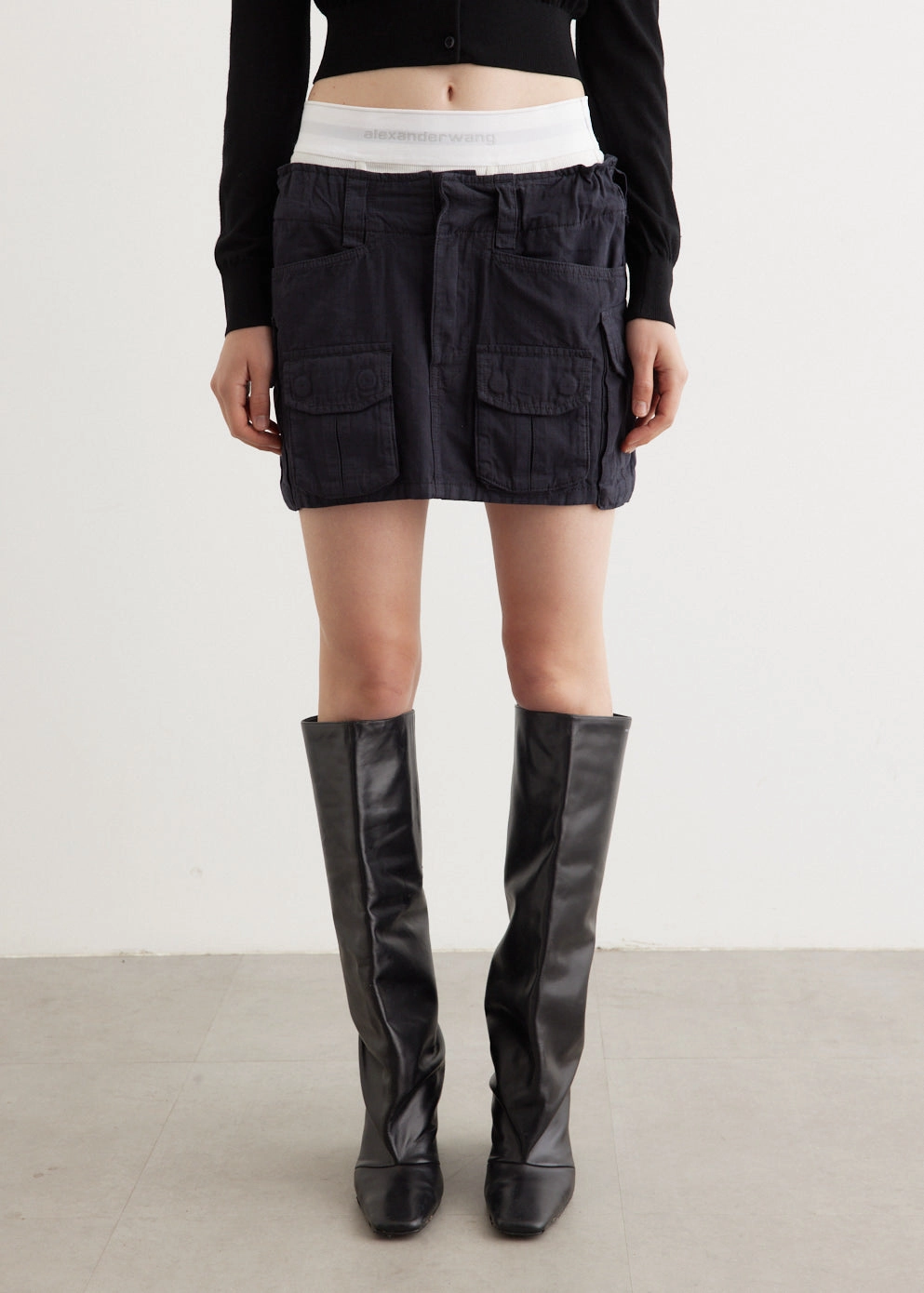 Pre-Styled Cargo Skirt With Logo Elastic