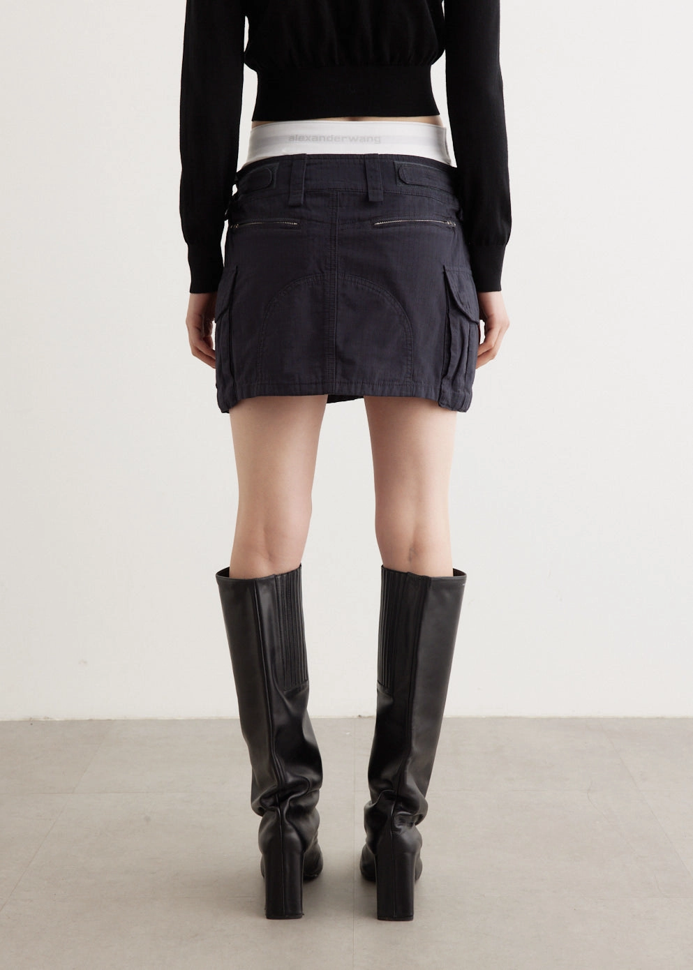 Pre-Styled Cargo Skirt With Logo Elastic