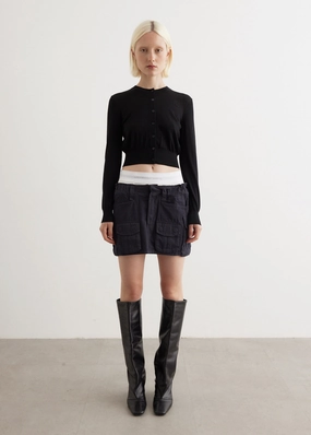 Pre-Styled Cargo Skirt With Logo Elastic
