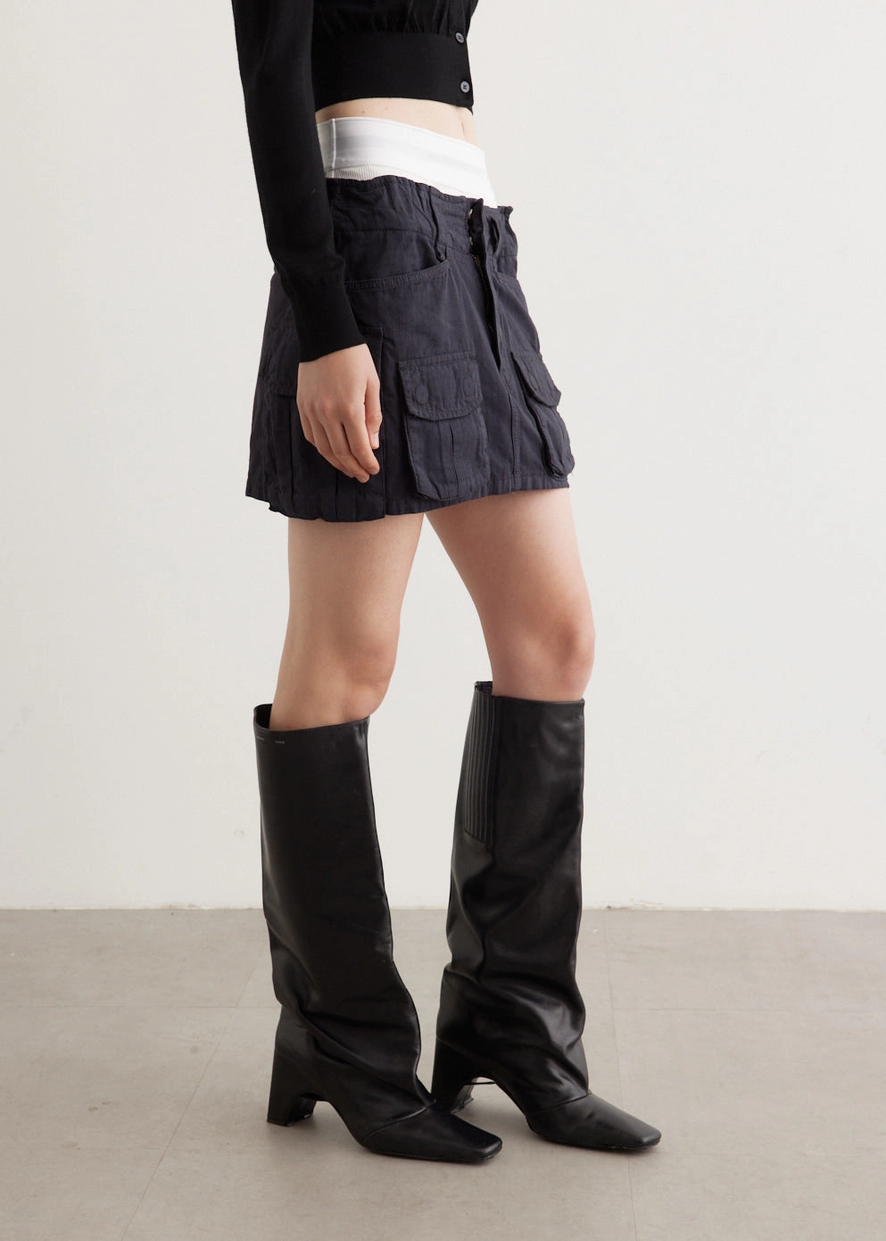 Pre-Styled Cargo Skirt With Logo Elastic