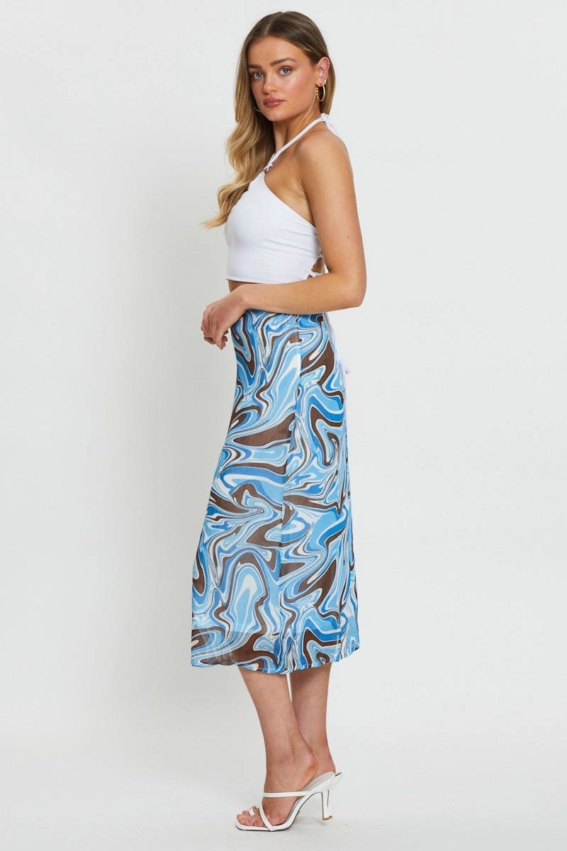 Print Midi Skirt Relaxed