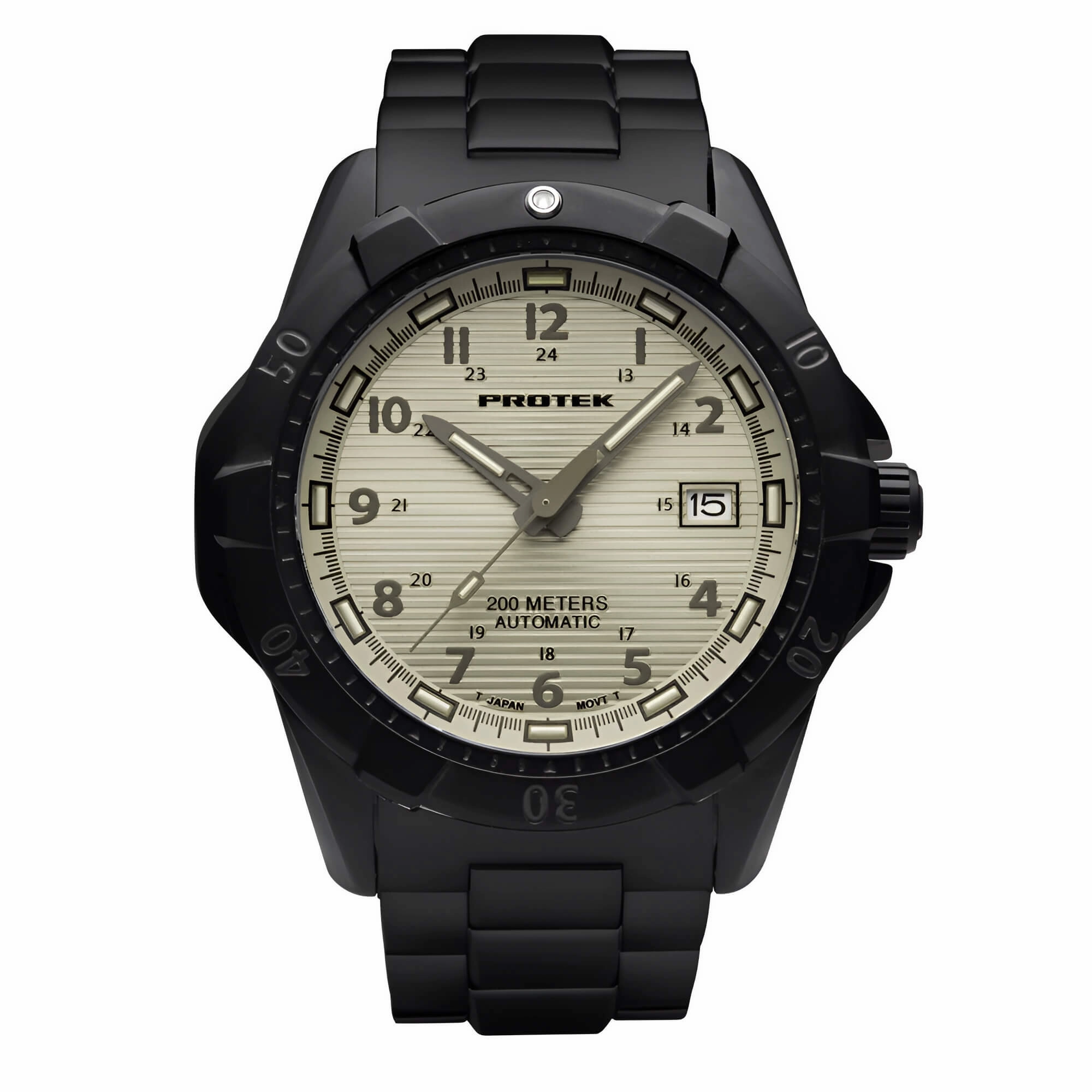 ProTek Men's Automatic Black Case Black Stainless Steel Bracelet Watch | 2217BR