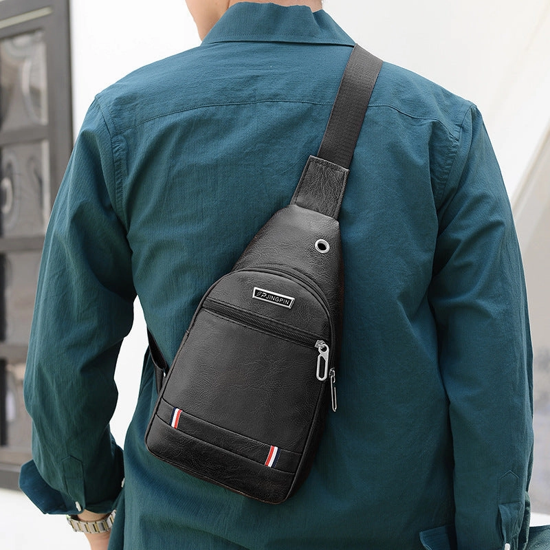 PU men's breast bag