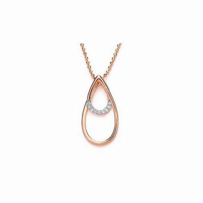 Purity Rose Gold Cubic Zirconia Open Pendant and Chain PUR3711P