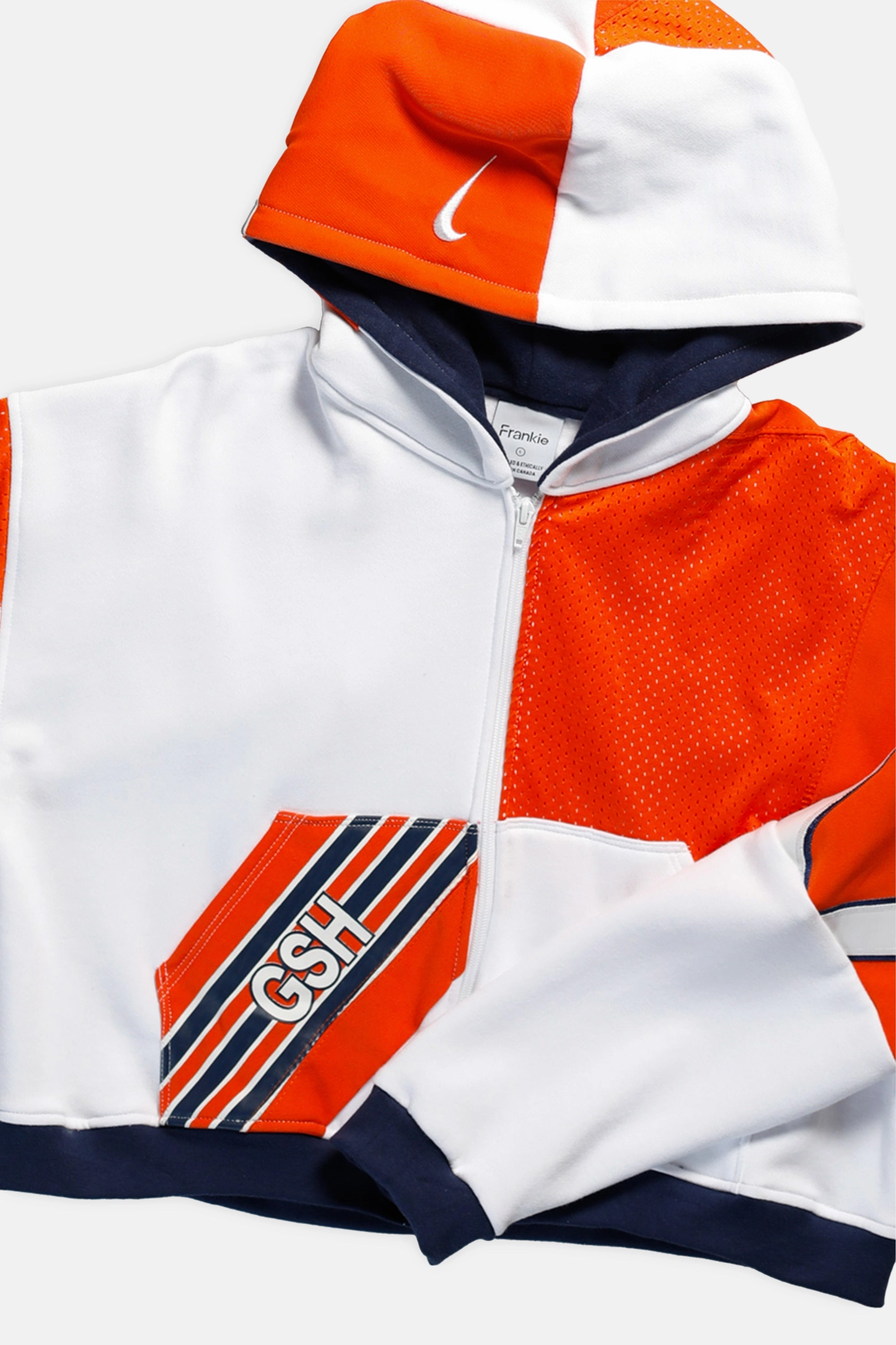 Rework Chicago Bears NFL Crop Zip Hoodie - L