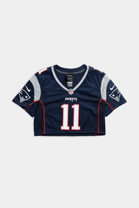 Rework Crop New England Patriots NFL Jersey - XS