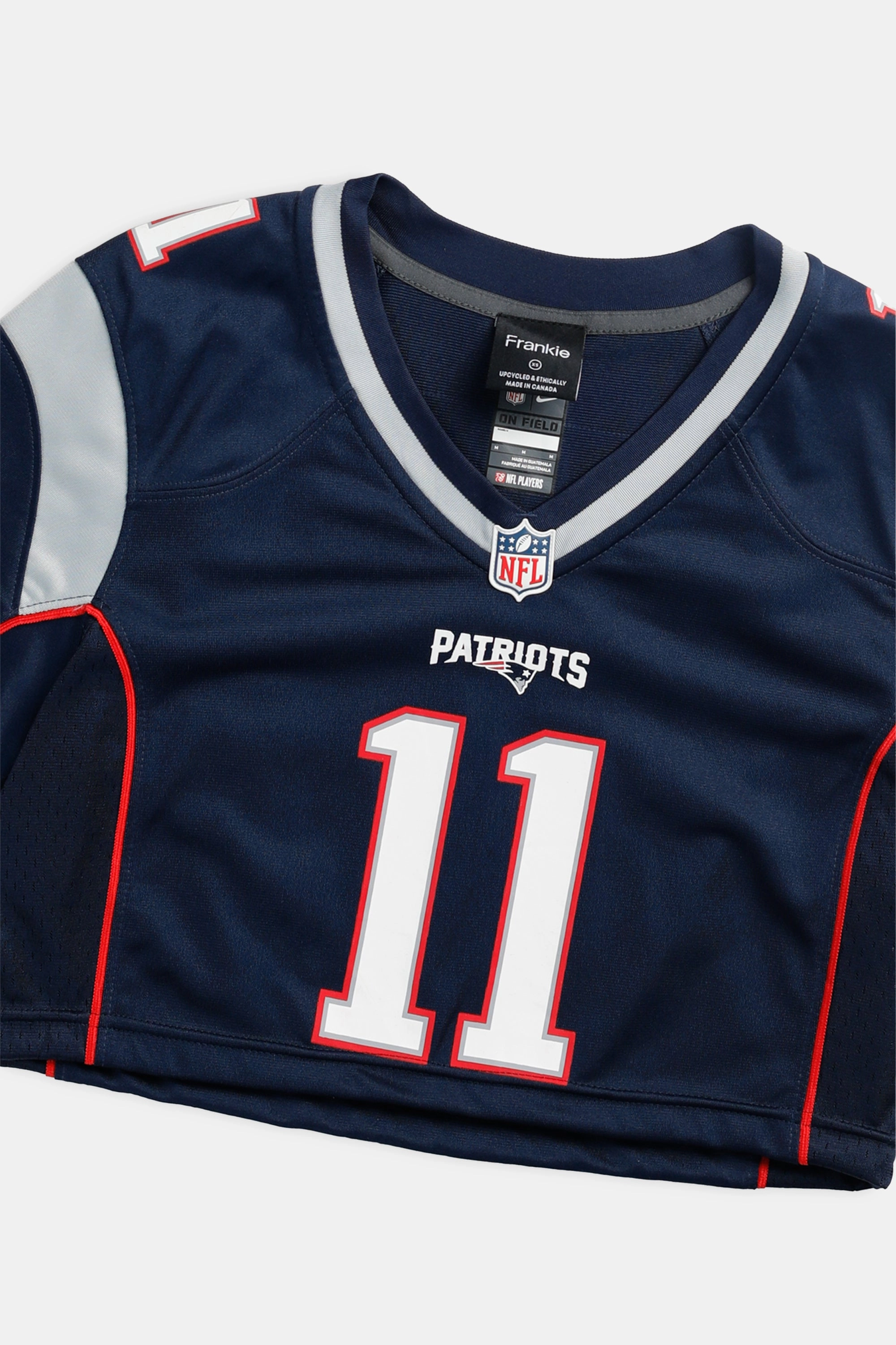 Rework Crop New England Patriots NFL Jersey - XS