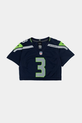 Rework Crop Seattle Seahawks NFL Jersey - XS