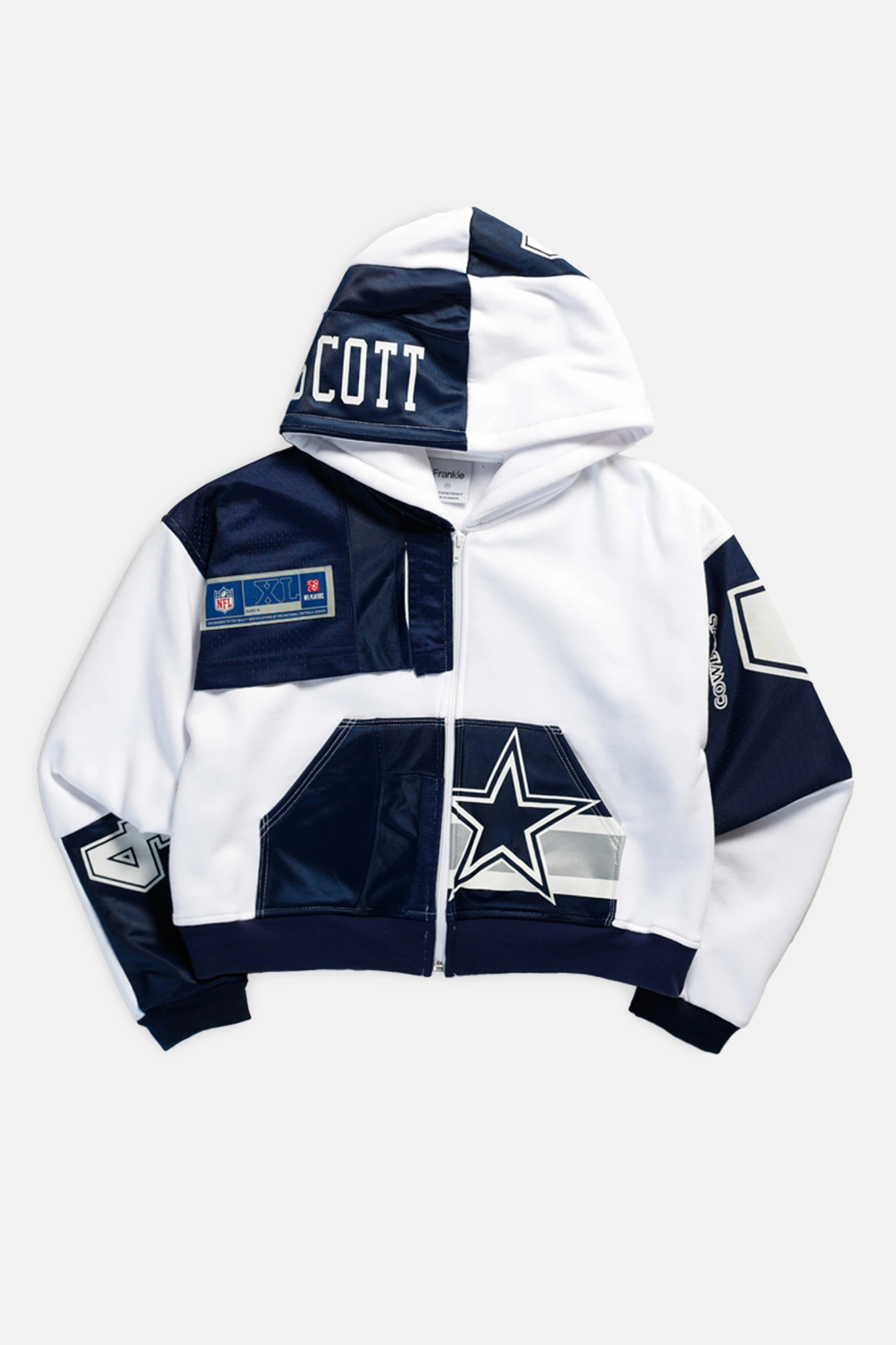 Rework Dallas Cowboys NFL Crop Zip Hoodie - XS