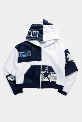 Rework Dallas Cowboys NFL Crop Zip Hoodie - XS
