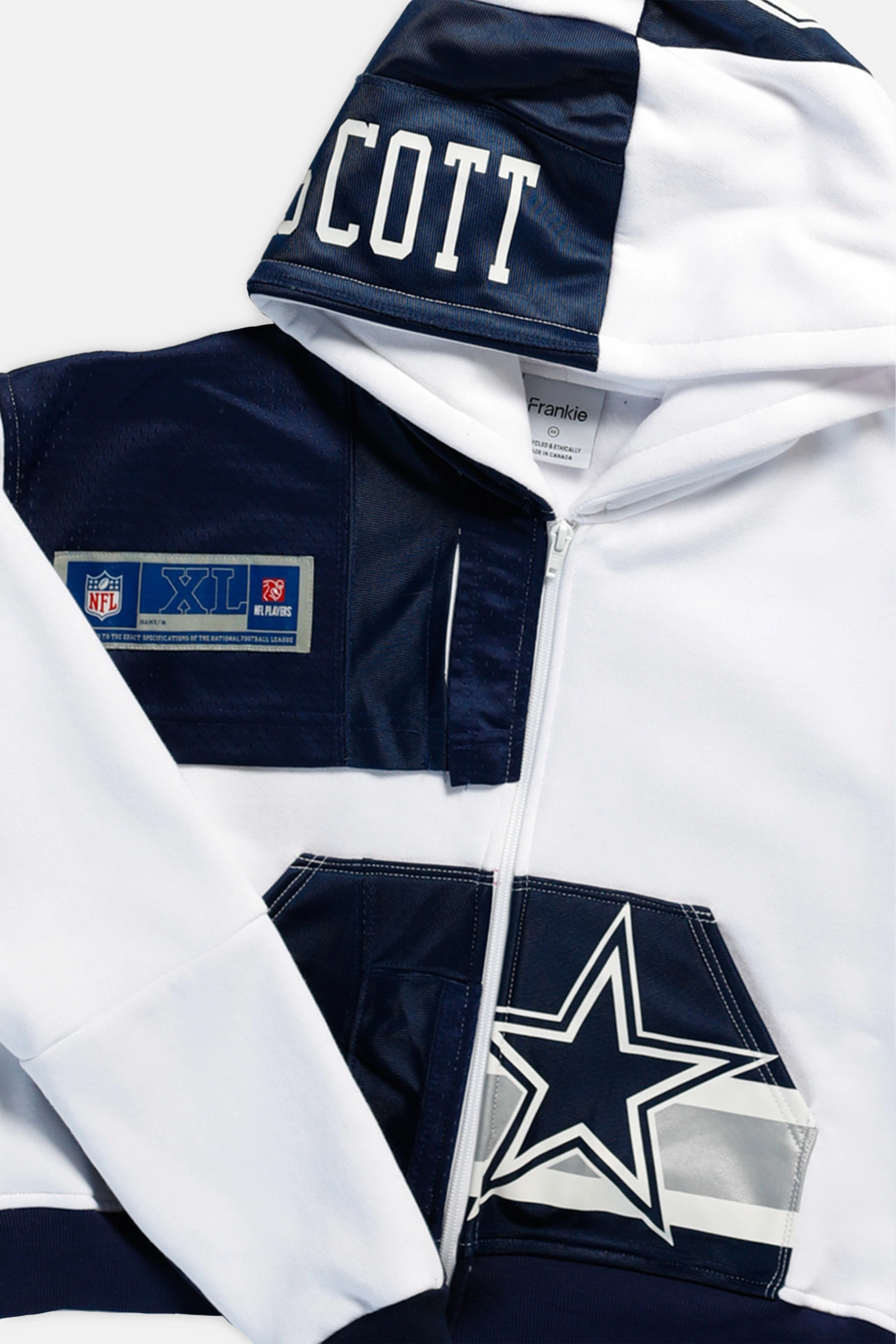 Rework Dallas Cowboys NFL Crop Zip Hoodie - XS
