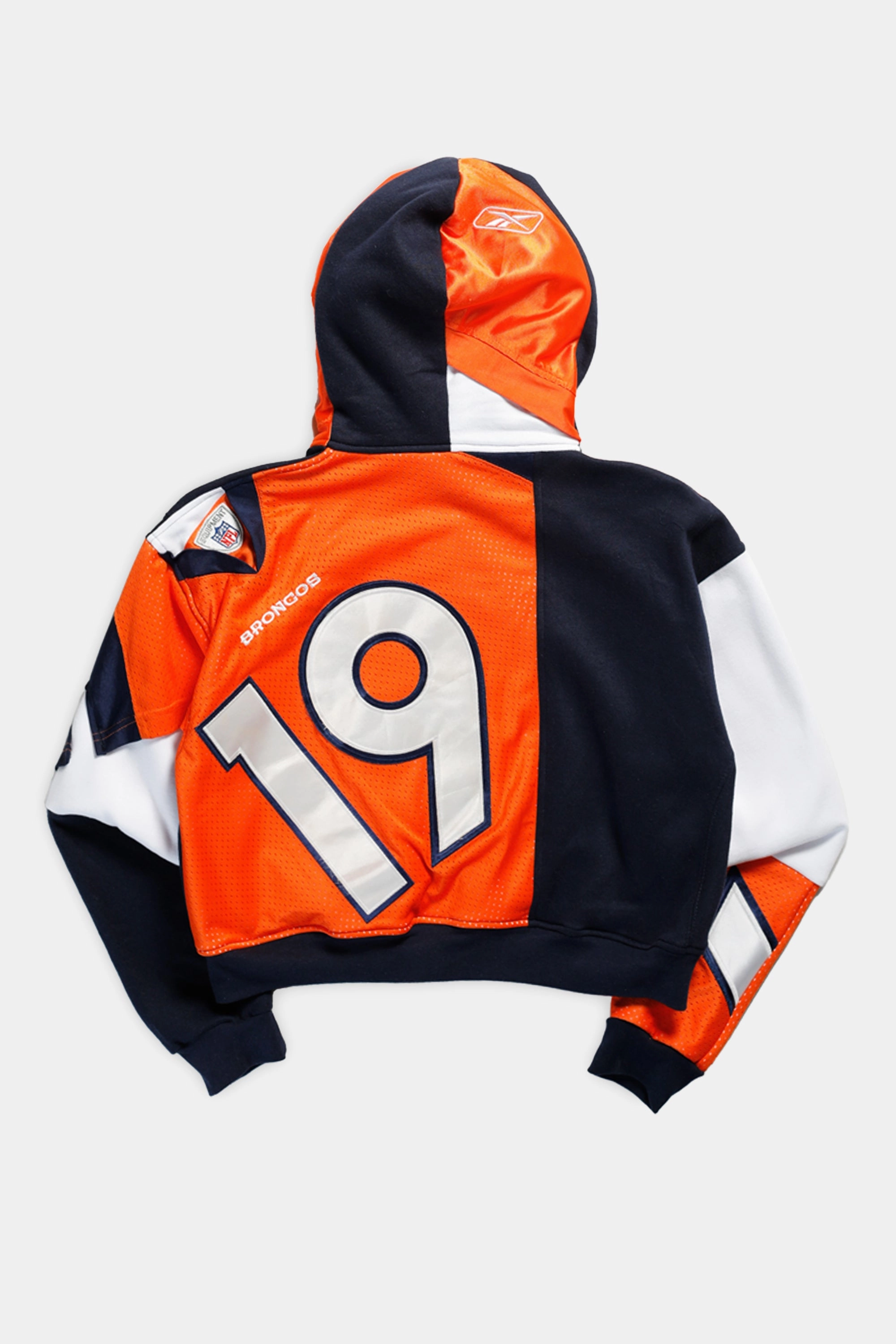 Rework Denver Broncos NFL Crop Zip Hoodie - M