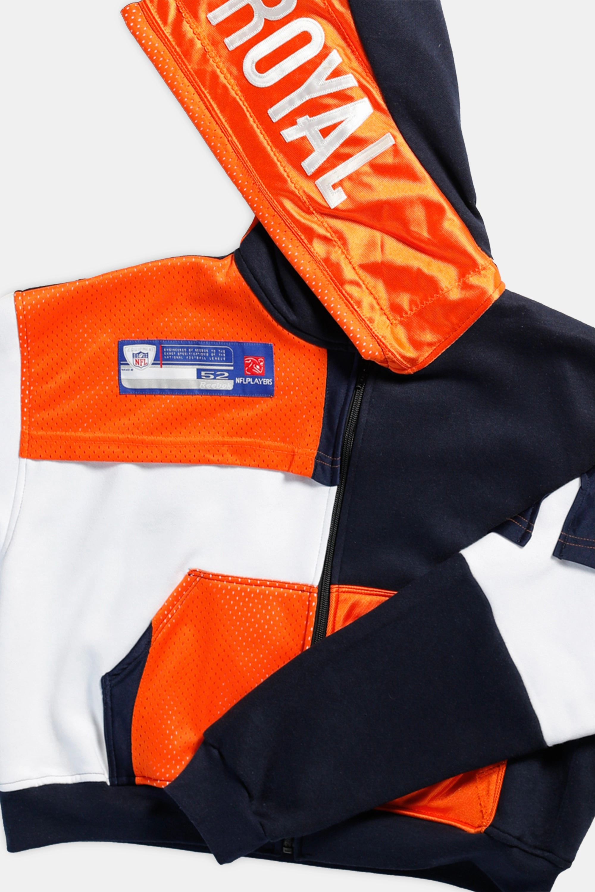 Rework Denver Broncos NFL Crop Zip Hoodie - M