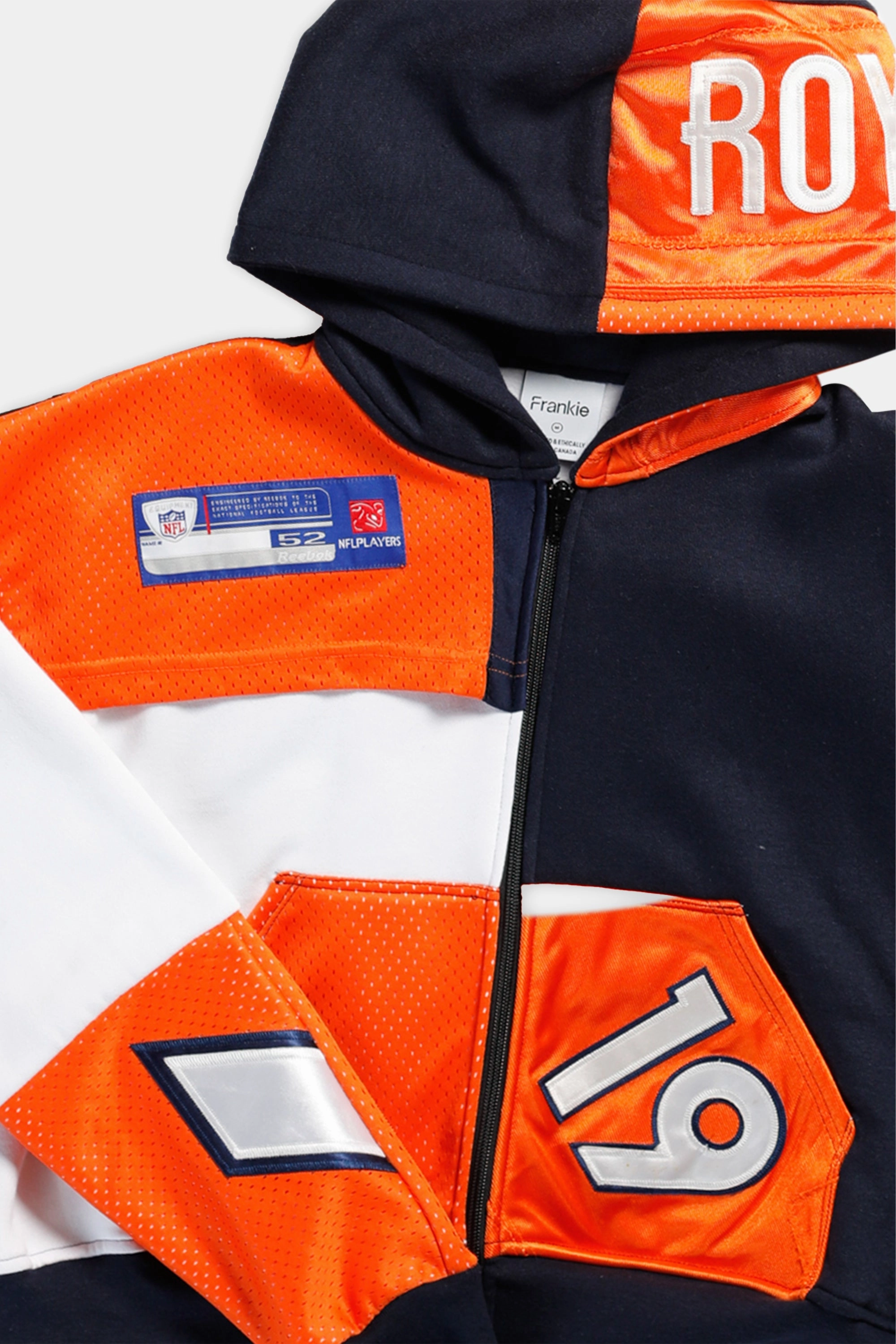 Rework Denver Broncos NFL Crop Zip Hoodie - M